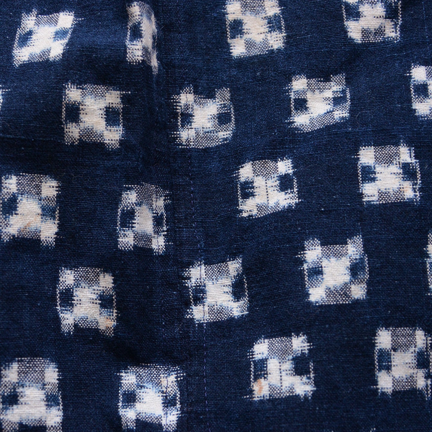 Japanese Apron Kasuri Pattern Ikat Indigo Vintage Fabric Cotton No Sleeve Tops