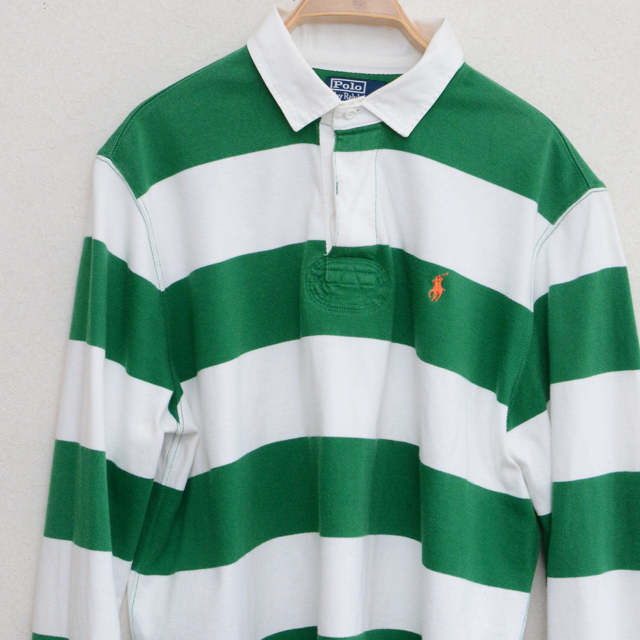 A Polo by Ralph Lauren cotton rugby shirt with a striped pattern