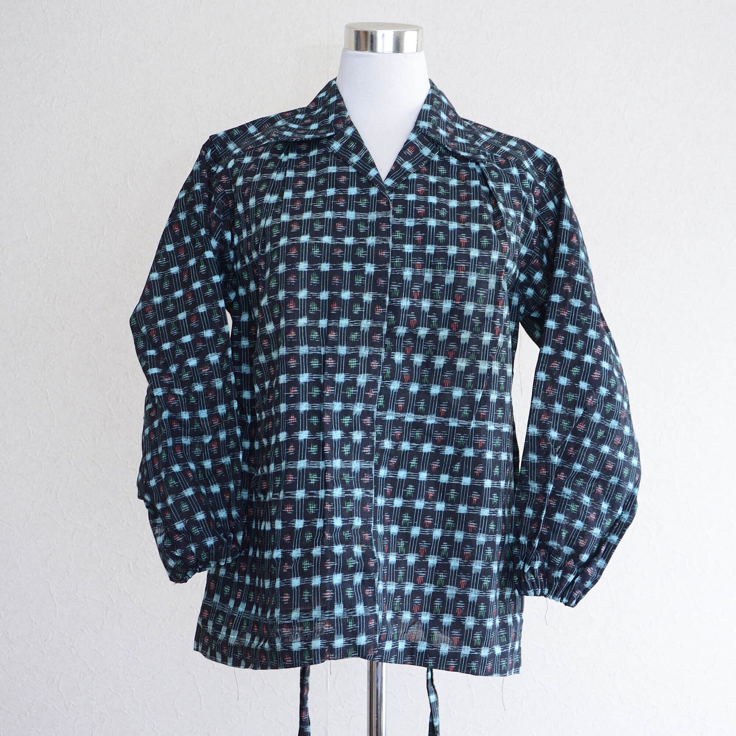 Japanese Fabric Vintage Kasuri Shirt Jacket Cotton Deadstock