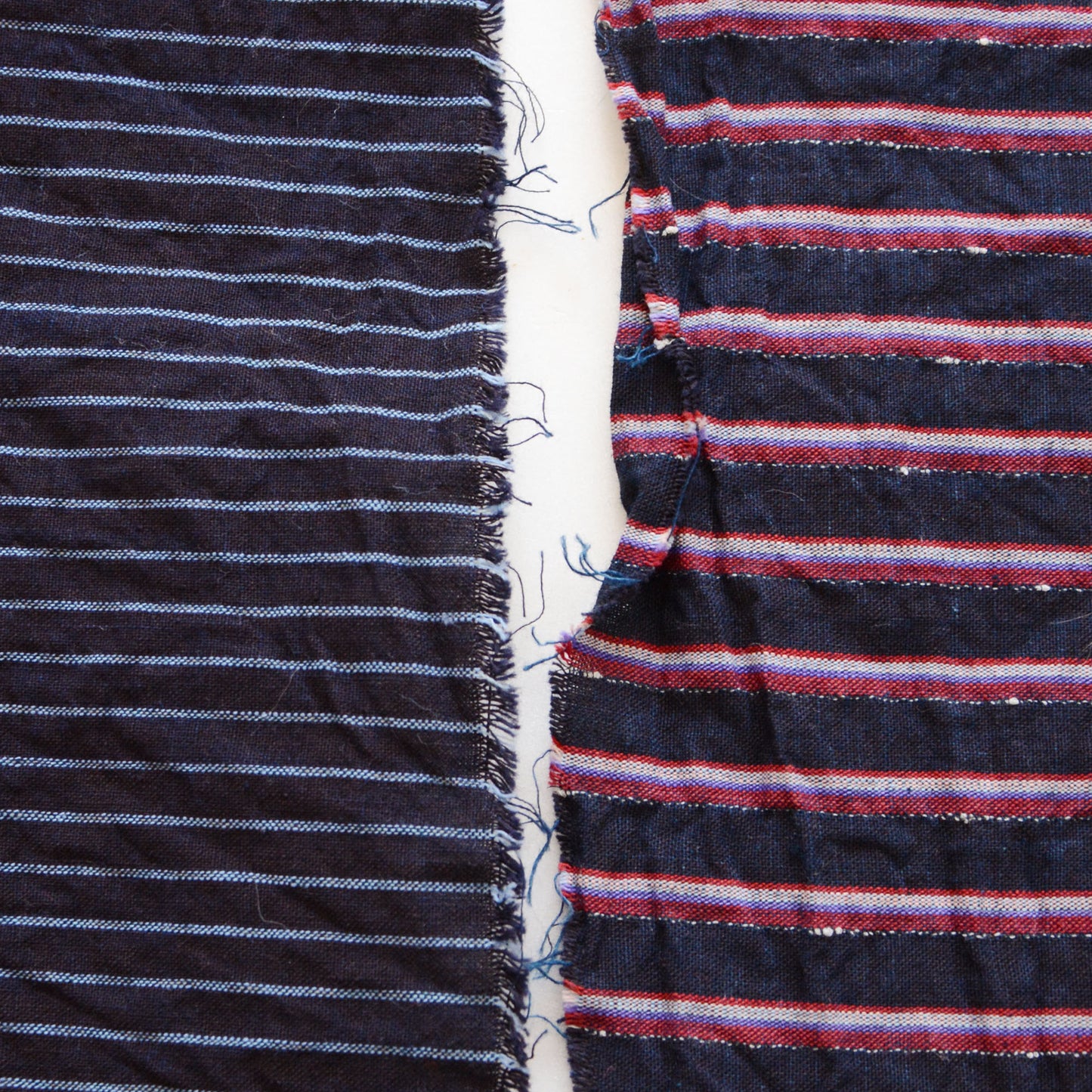 Japanese Fabric Scraps Set Cotton Stripe Pattern Vintage B8