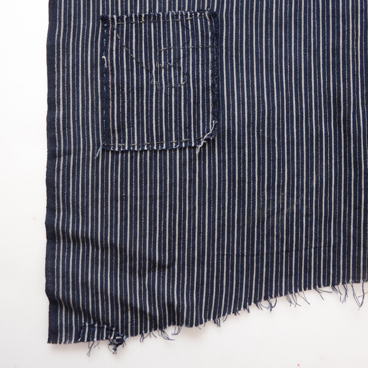 Japanese striped cotton scarf with traditional patchwork