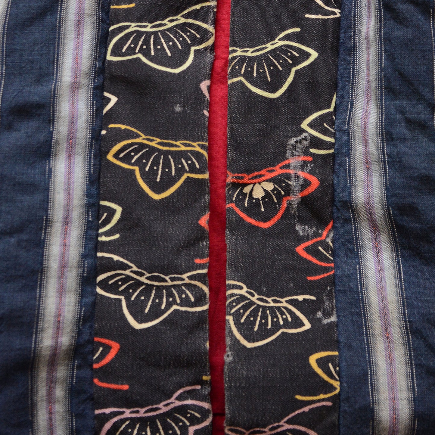 Hanten Jacket Kimono Padded Noragi Style Crazy Pattern Japanese Fabric Vintage