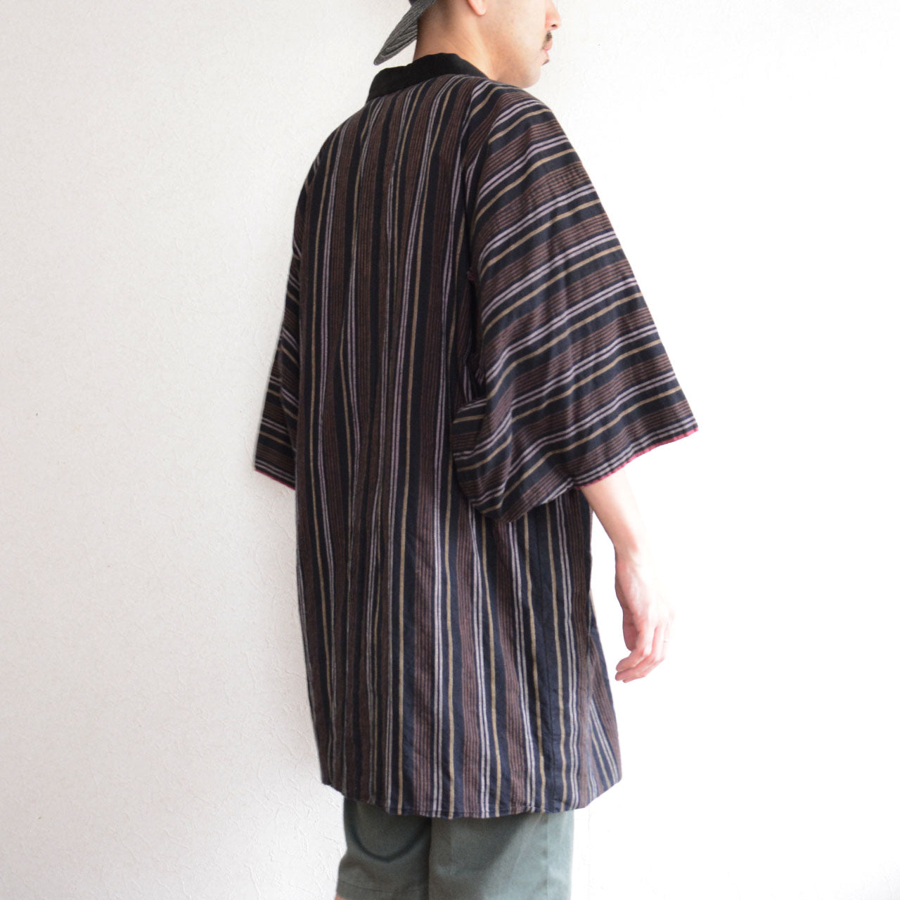 Japanese vintage work jacket noragi worn as outerwear