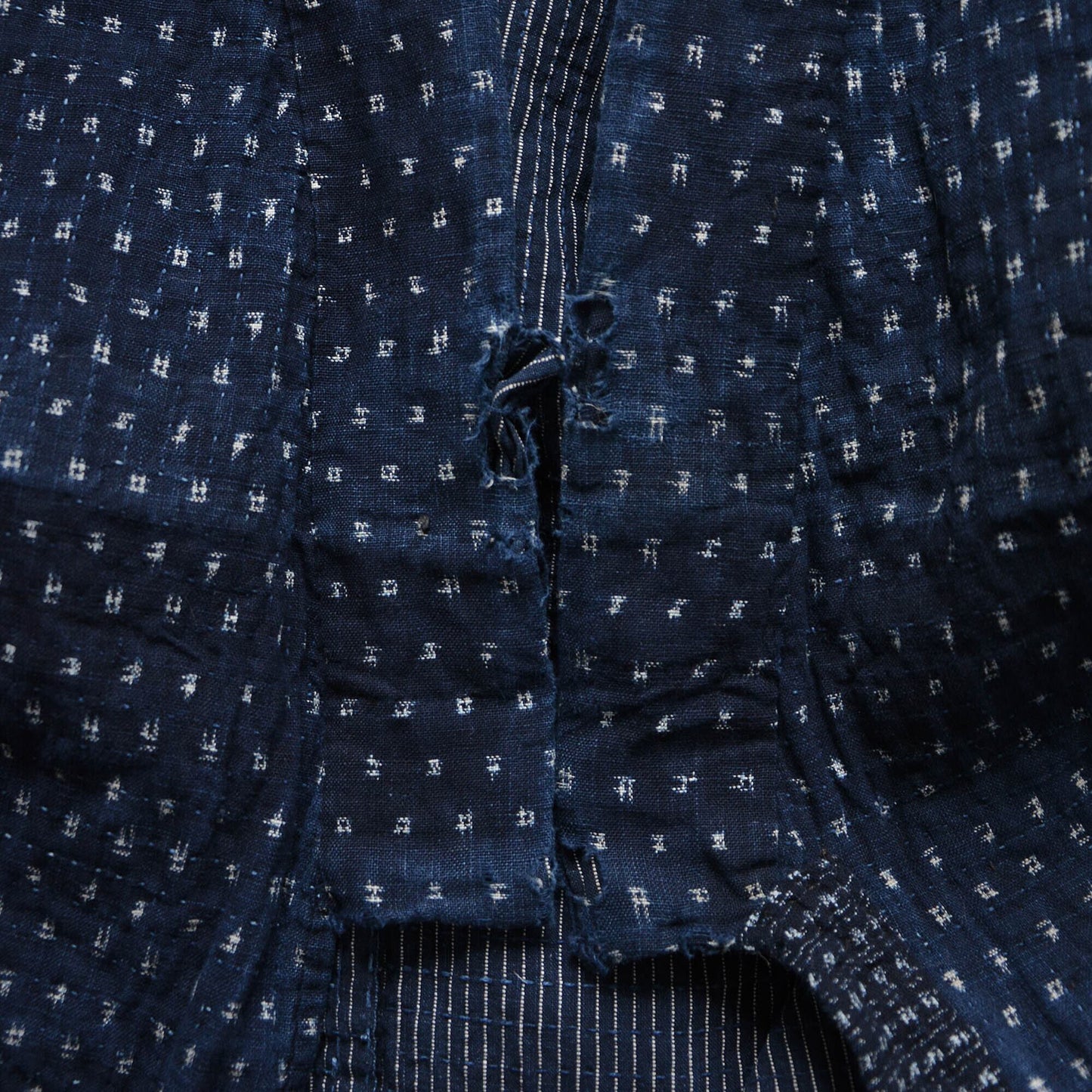 boro sashiko noragi jacket indigo kasuri fabric crazy pattern kimono cotton japan vintage