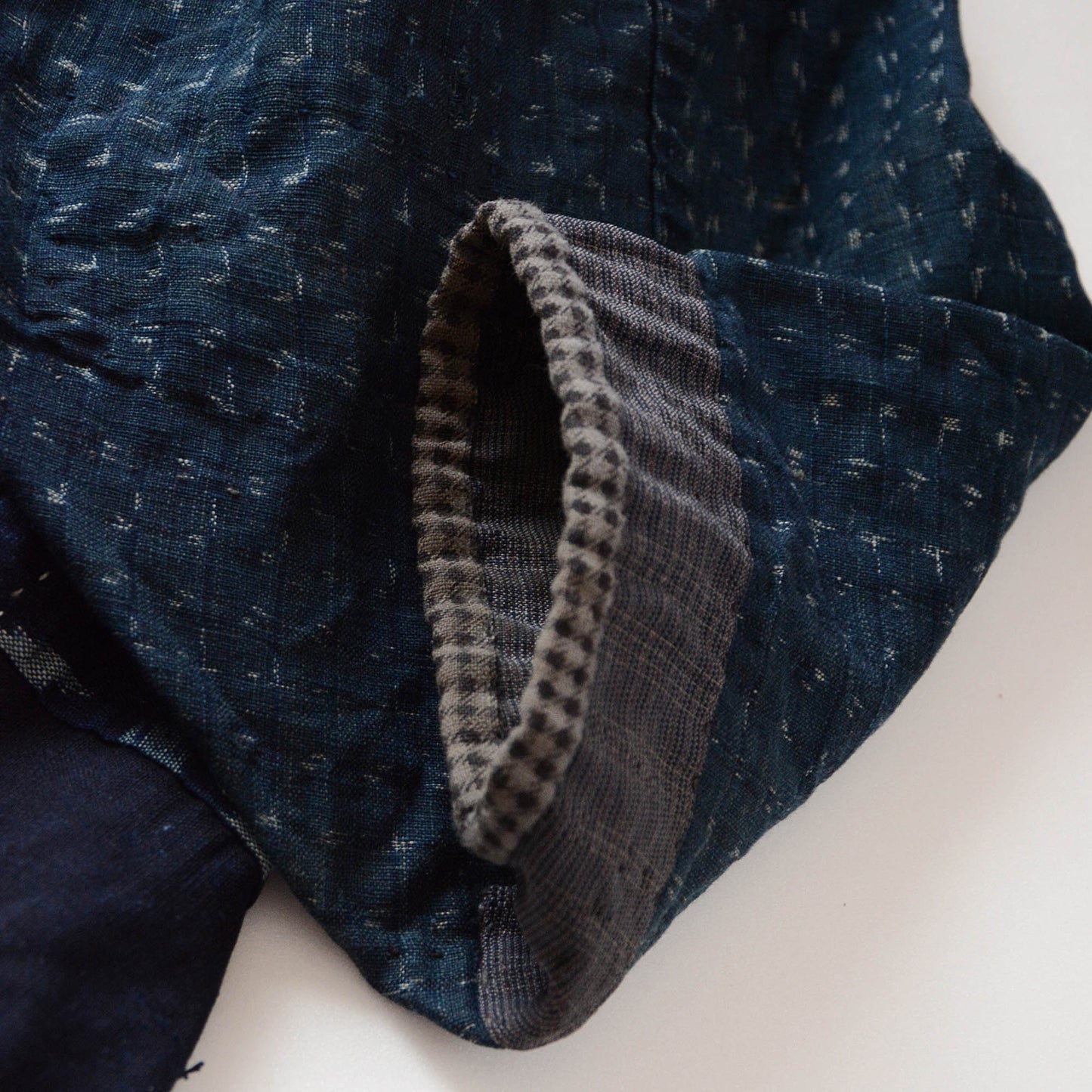 Boro Noragi Jacket Indigo Japanese Fabric Vintage Kimono Cotton Crazy Pattern Kasuri Shibori Dye