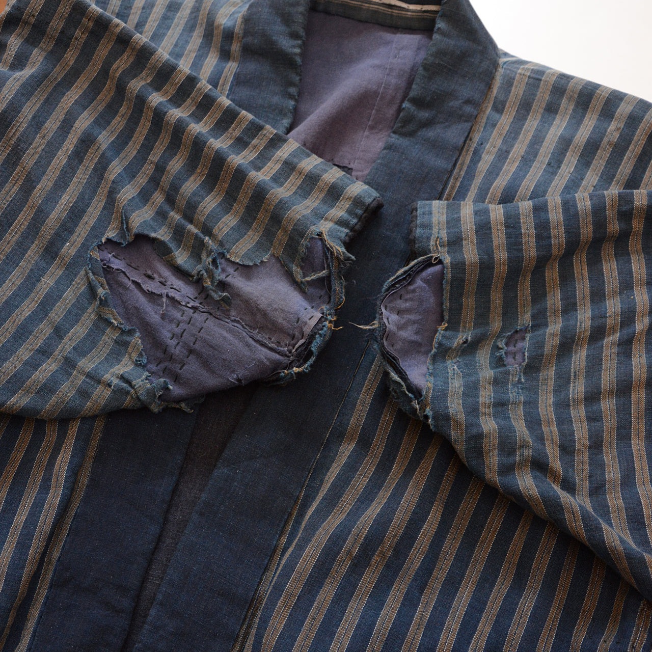 Vintage indigo noragi styled as outerwear