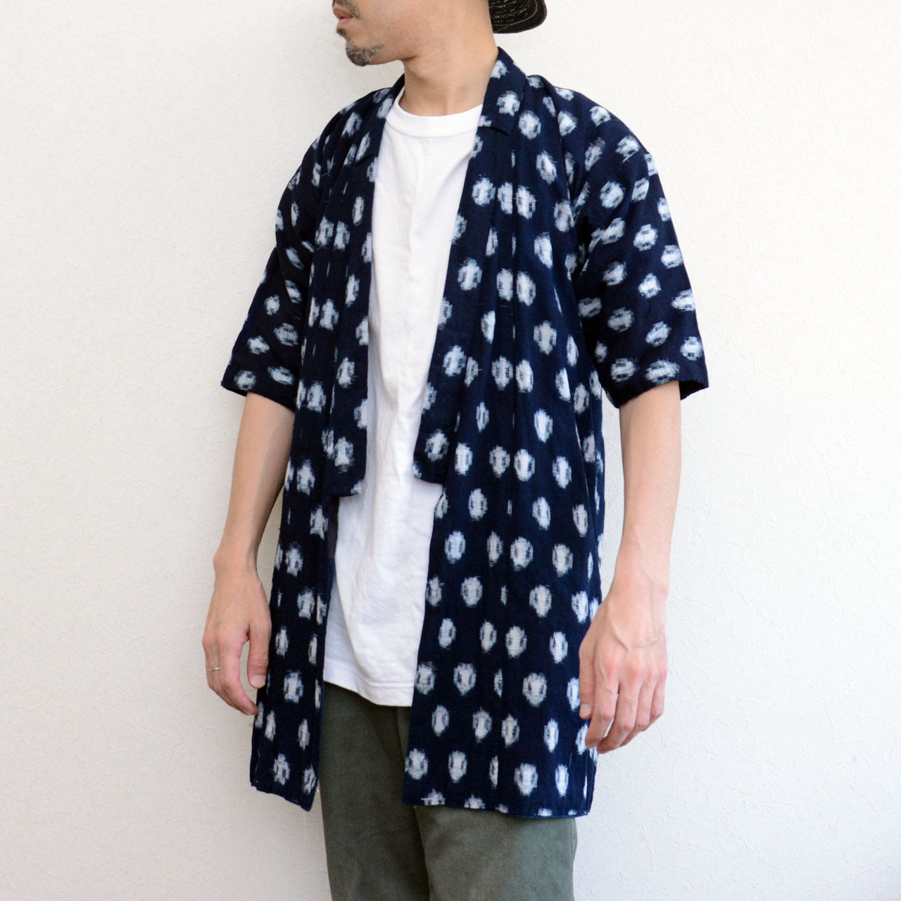 Heavily worn Japanese kimono fabric perfect for artistic remakes