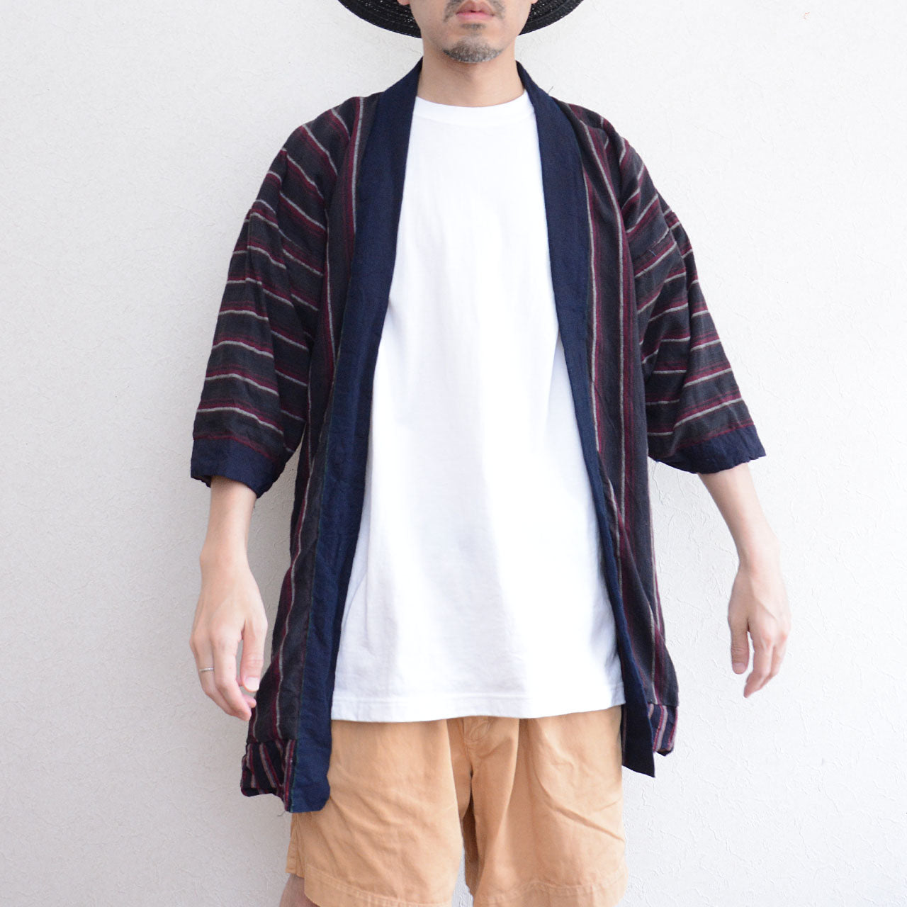 Rare Japan vintage Noragi jacket with indigo and boro details