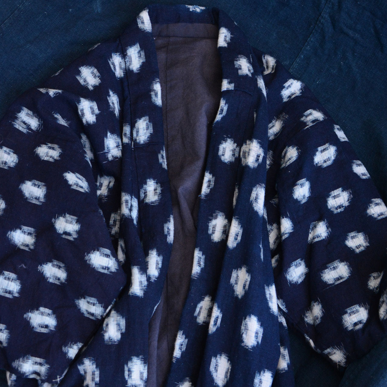 Rustic antique indigo kimono, ideal for slow fashion or collectors