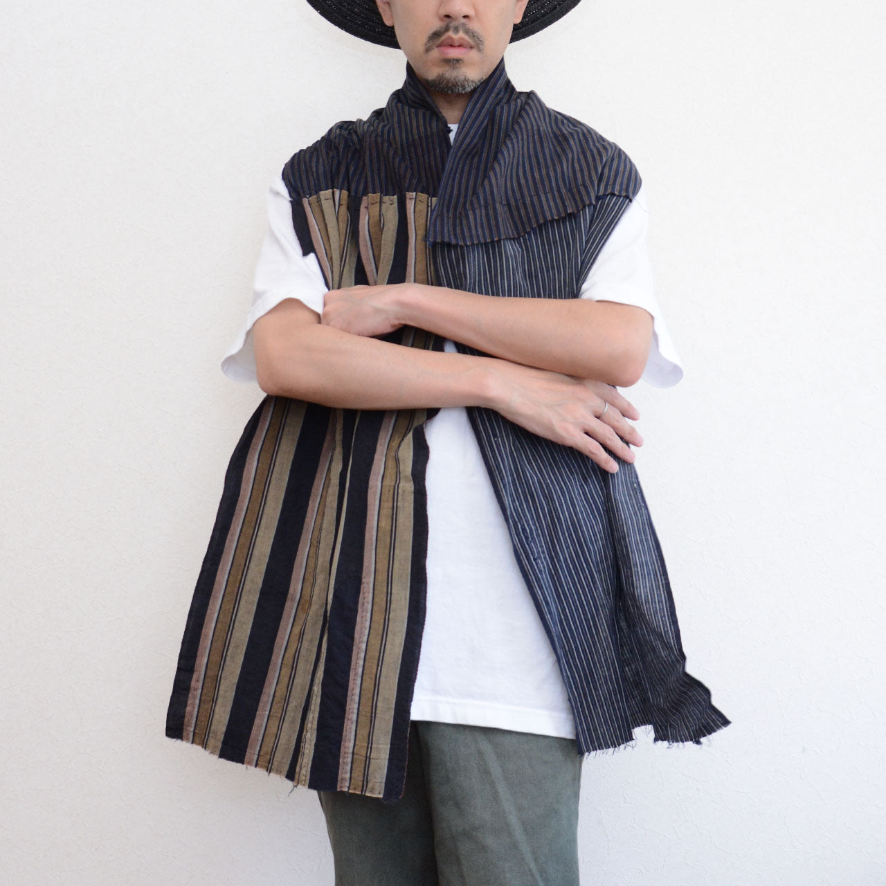 Worn Japanese boro cloth with historical texture