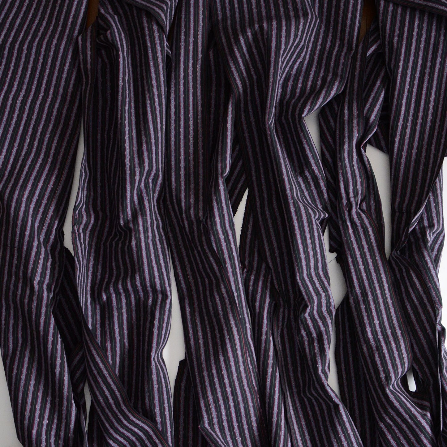 Japanese Fabric Scraps Cotton Stripe Pattern Vintage Set of 6