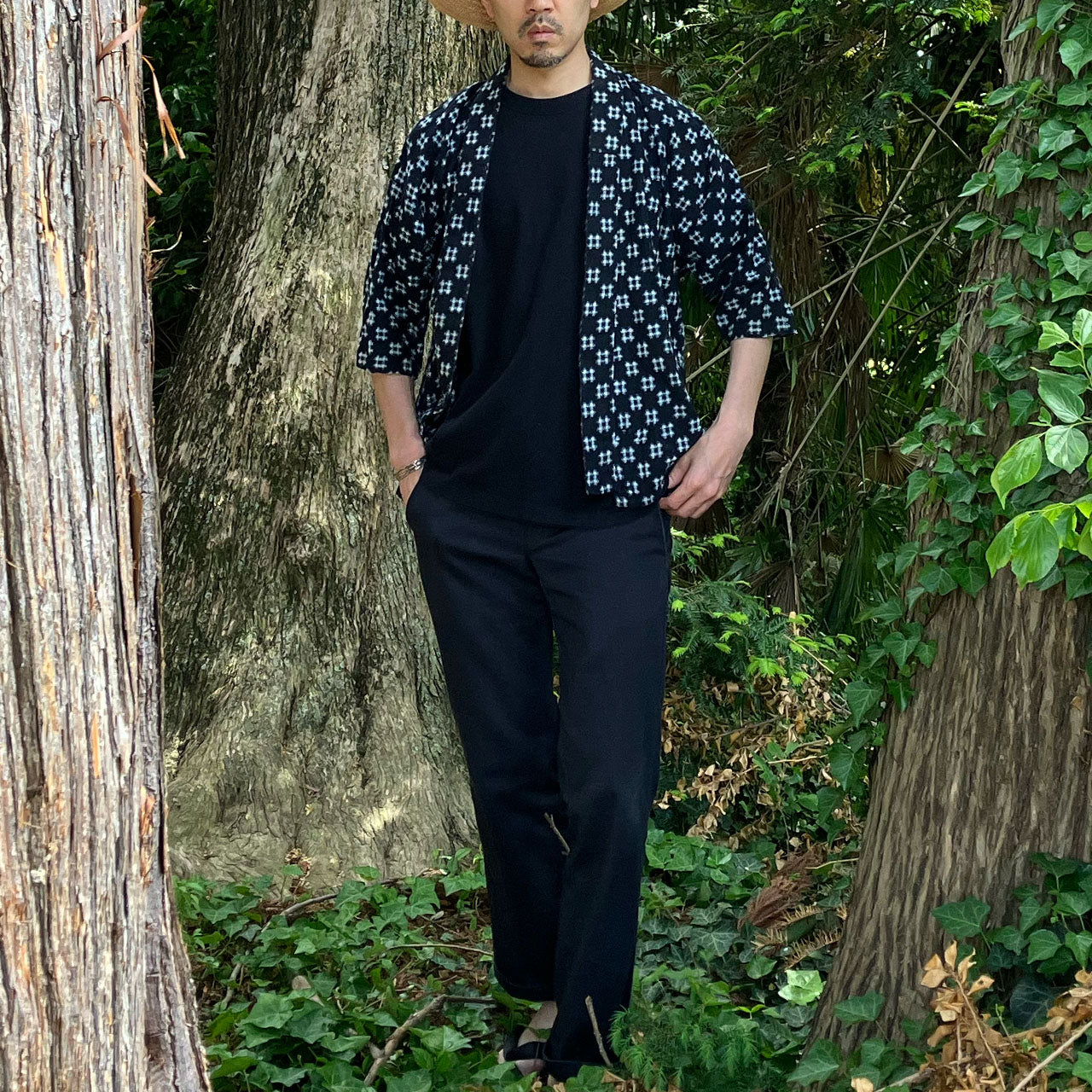 Noragi Jacket with Visible Tenugui Lining