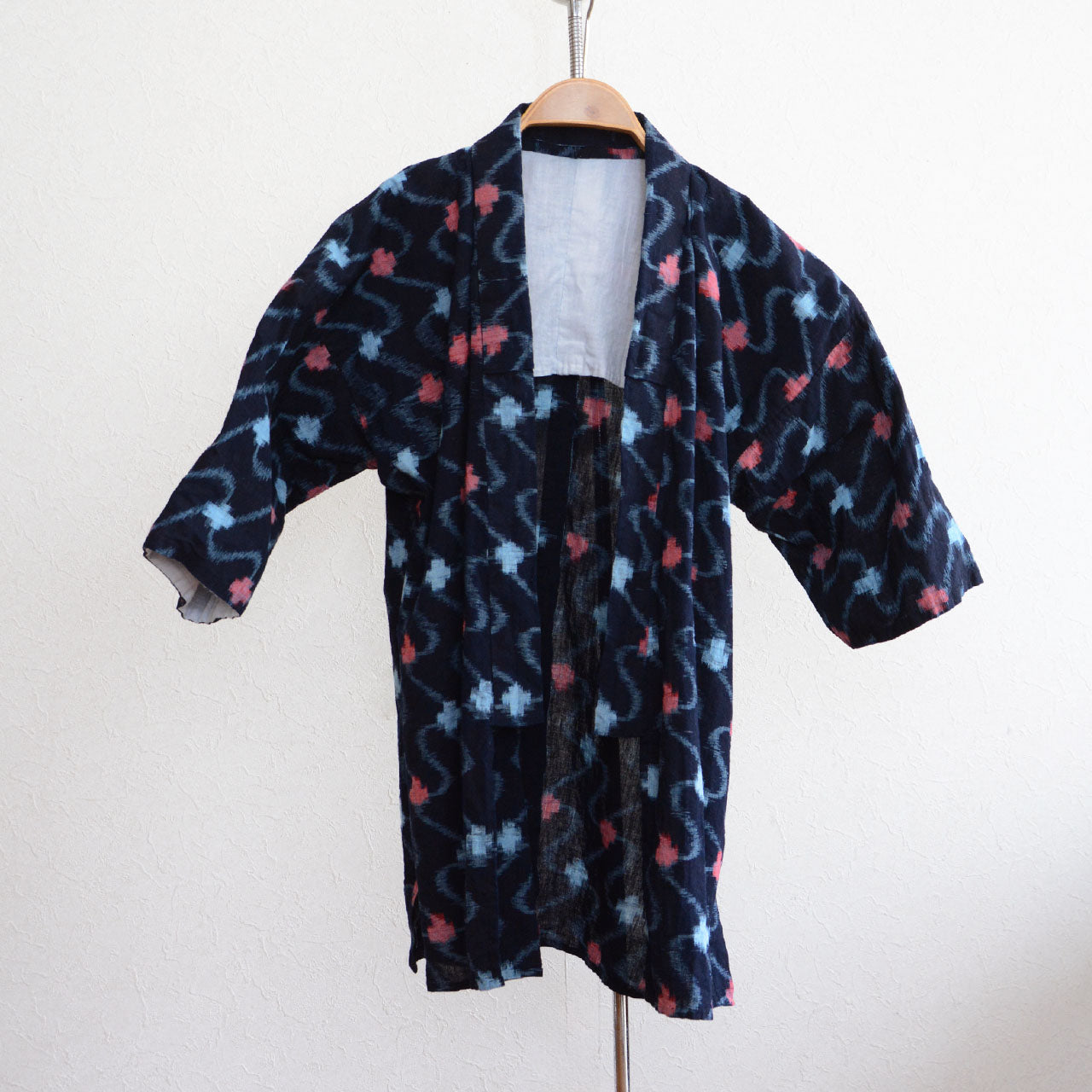 Traditional Japanese jacket with kasuri pattern