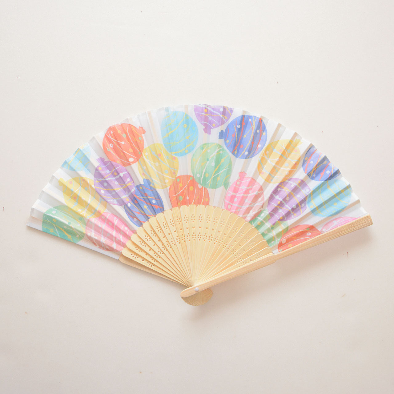 Sensu fan featuring traditional Mizufuusen summer design