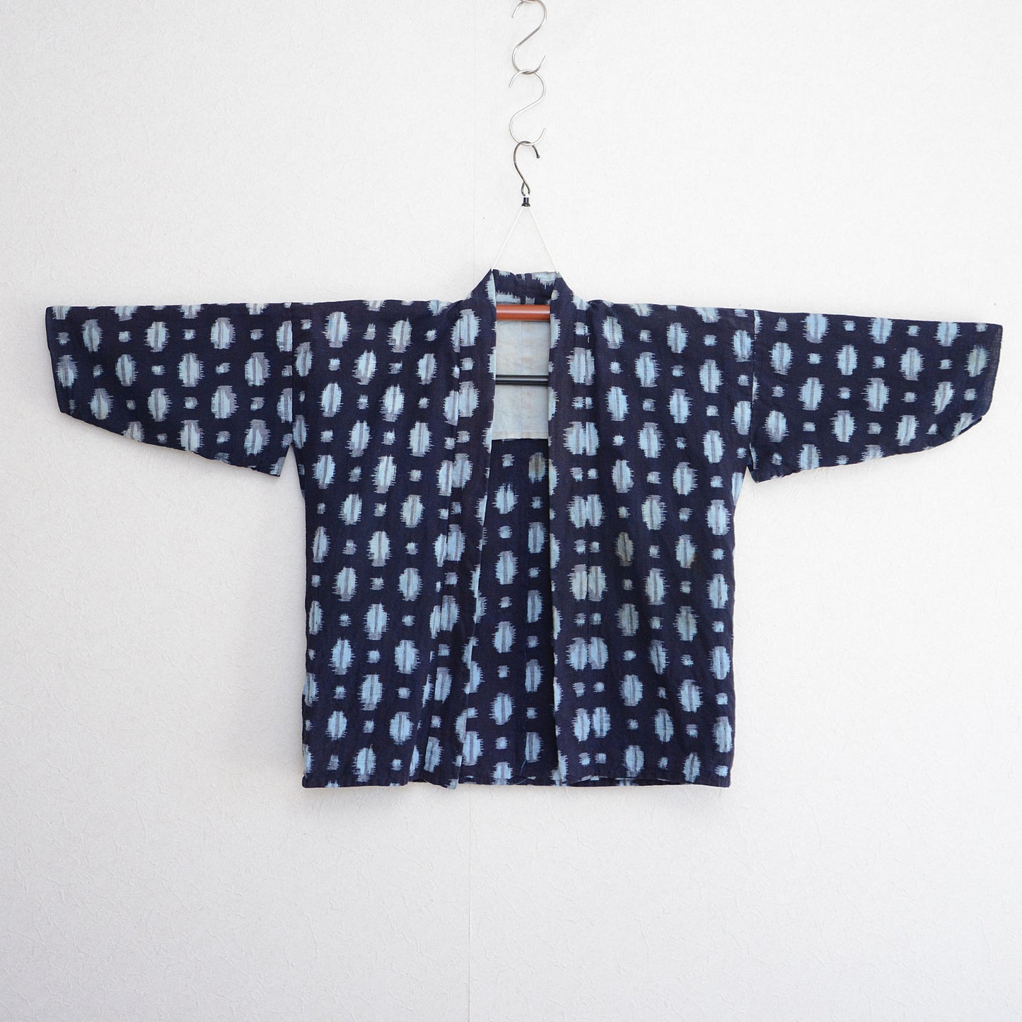 Noragi Jacket Kimono Japanese Fabric Cotton Vintage Indigo Kasuri Pattern