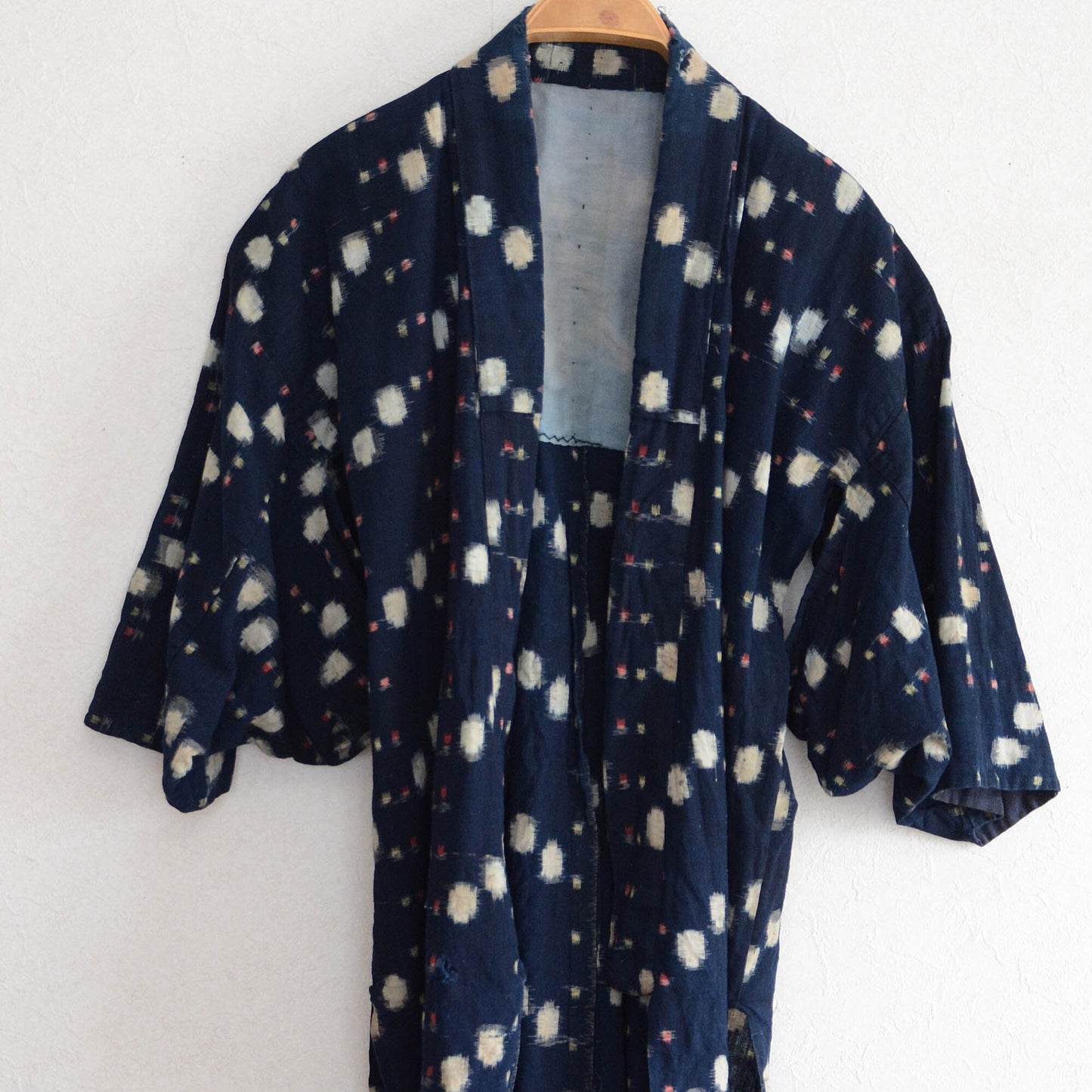 Close-up of the upper front of a vintage noragi jacket