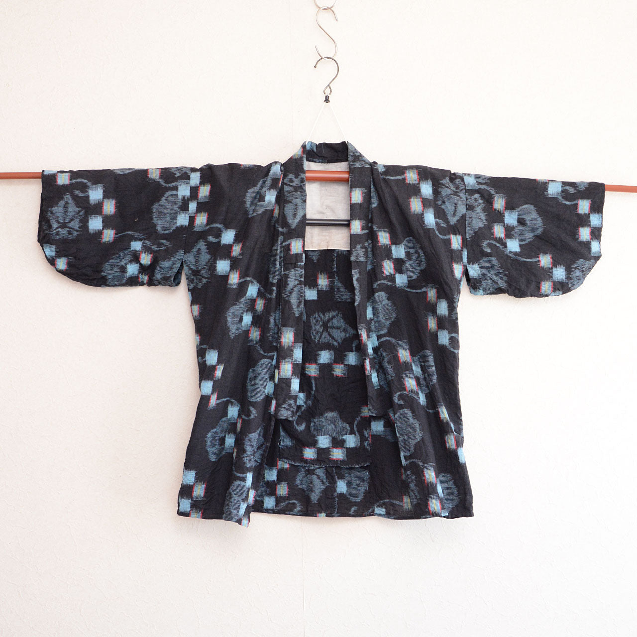 Mid Showa era traditional Japanese workwear with kasuri pattern