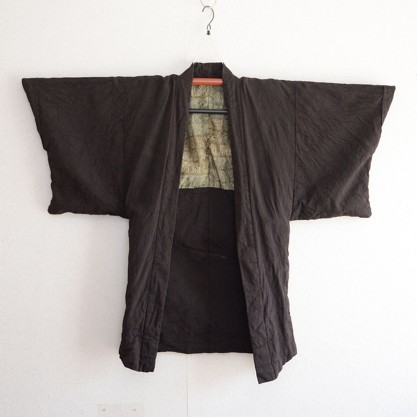 Haori Kimono Japanese Vintage Jacket Chirimen Fabric Uramasari Classical Chinese Lining Montsuki