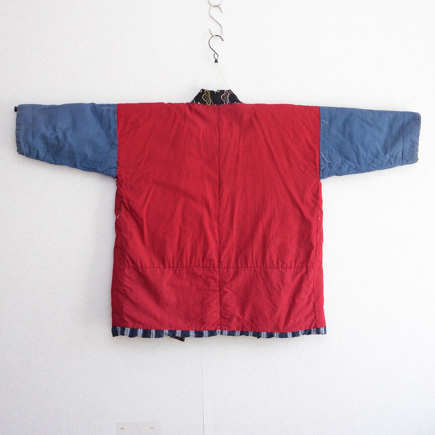 Hanten Jacket Kimono Padded Noragi Style Crazy Pattern Japanese Fabric Vintage