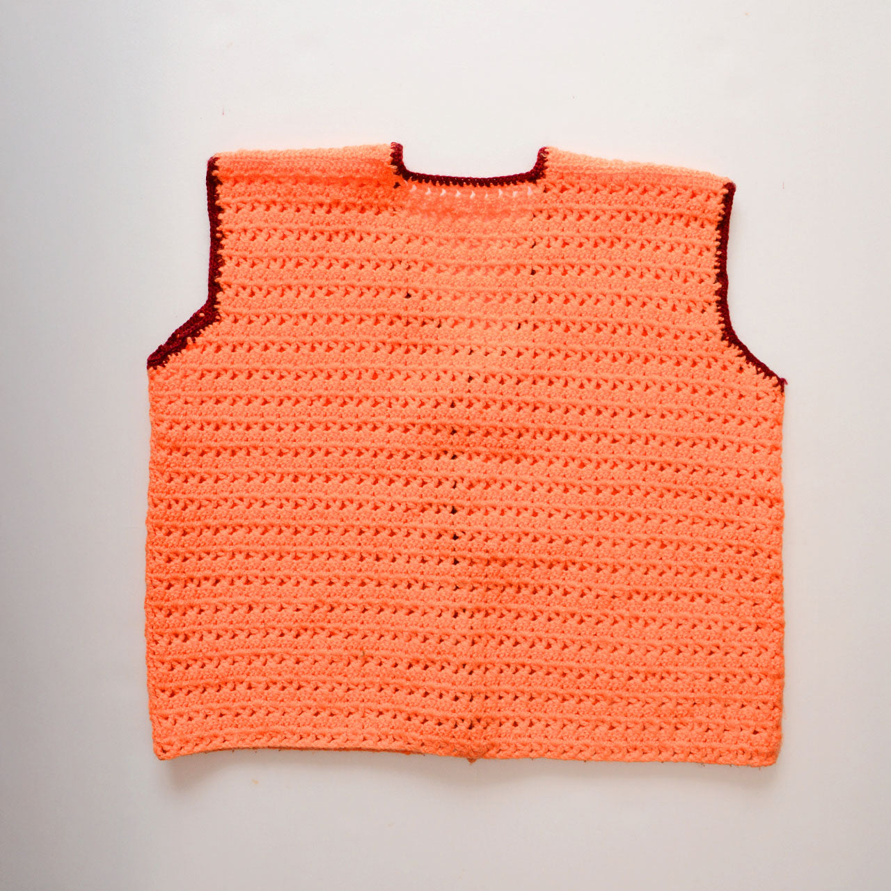 Soft and lightweight handmade acrylic vest with simple stitch pattern