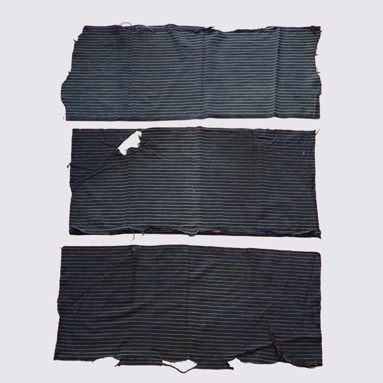 Antique Japanese indigo fabric with patchwork repair, Boro textile