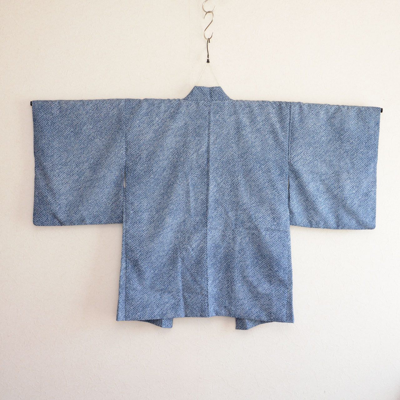 Traditional Japanese haori coat for layering, blue shibori design, unisex style