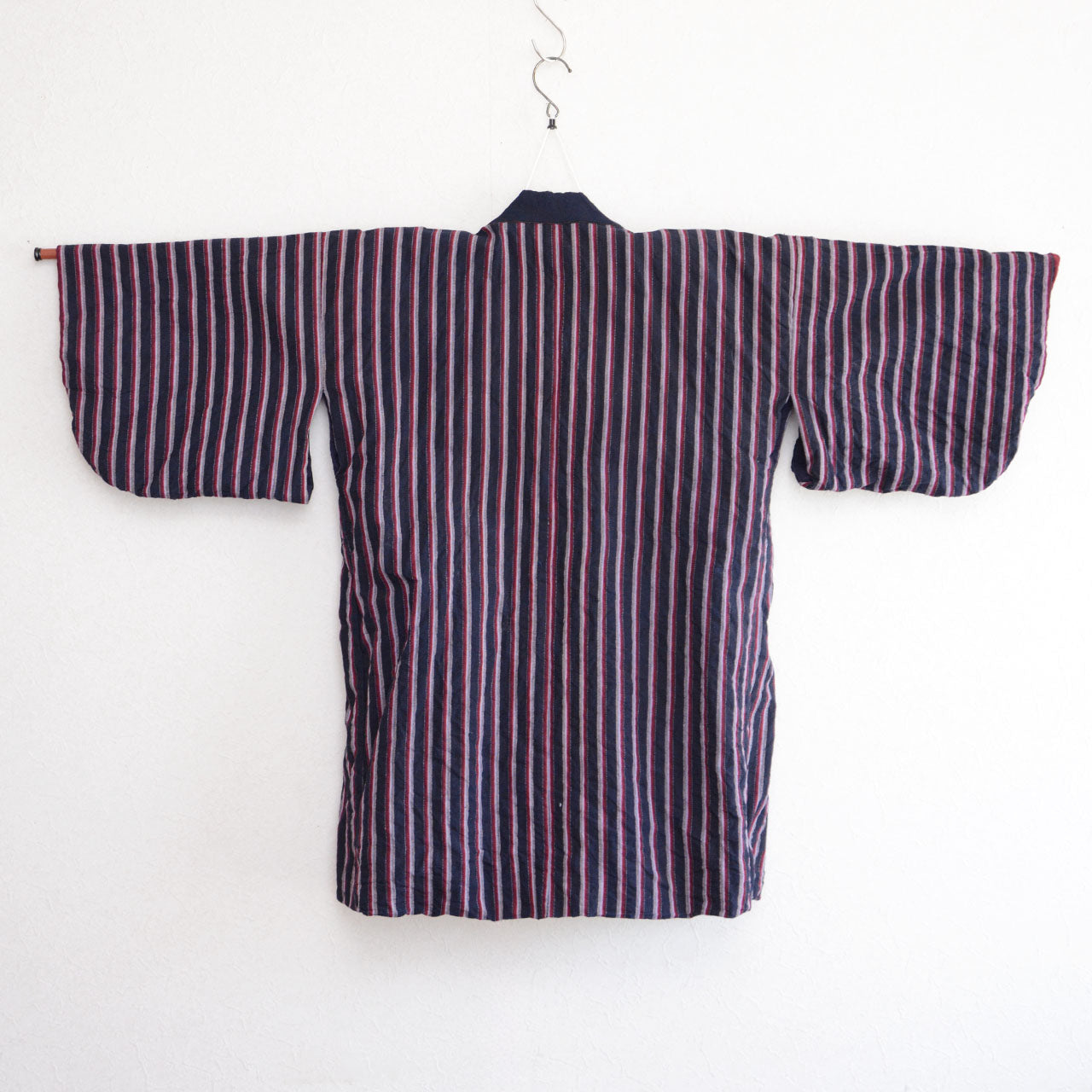 authentic japanese cotton noragi with simple construction and bold stripes