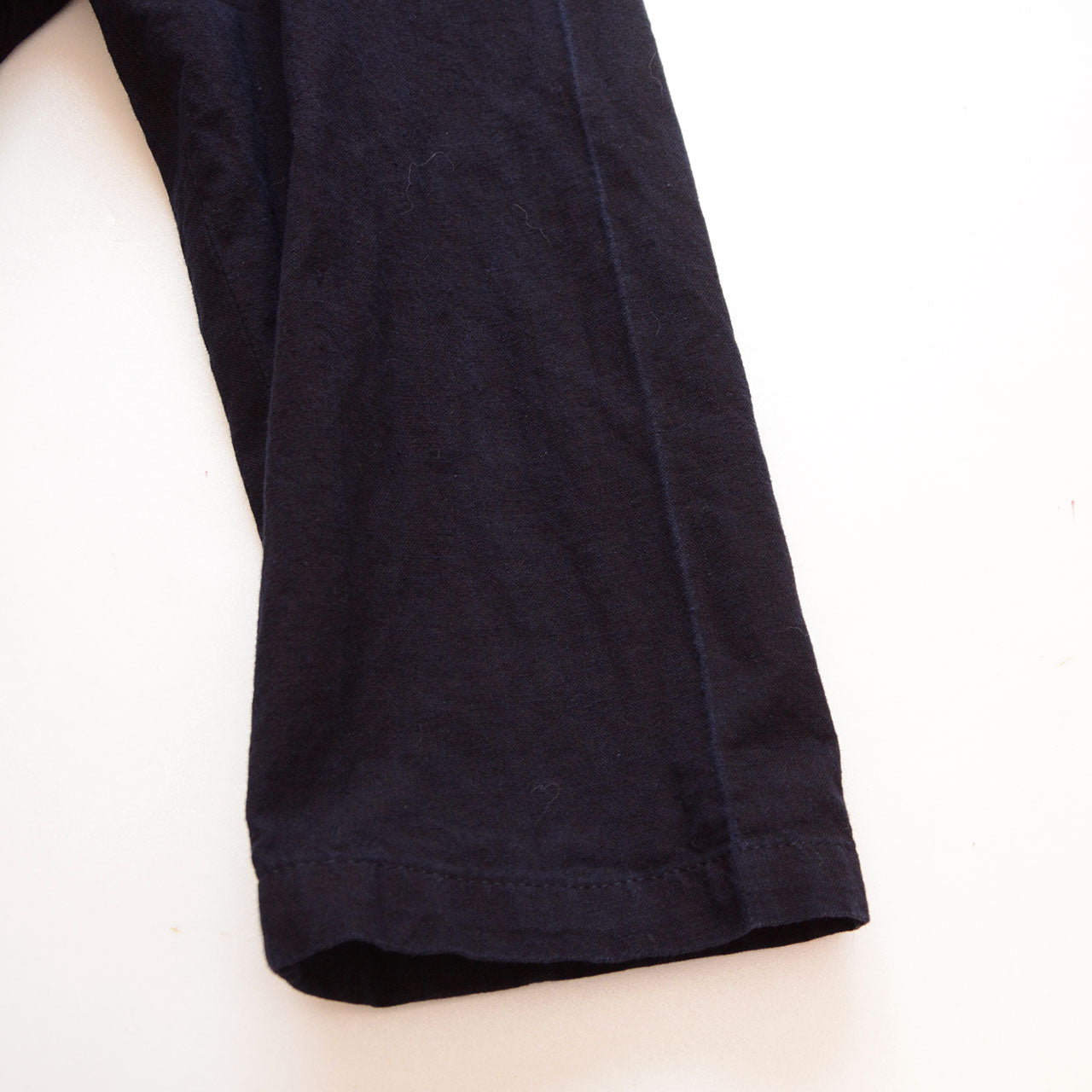 One-of-a-kind vintage shirt jacket with handmade details and indigo hue