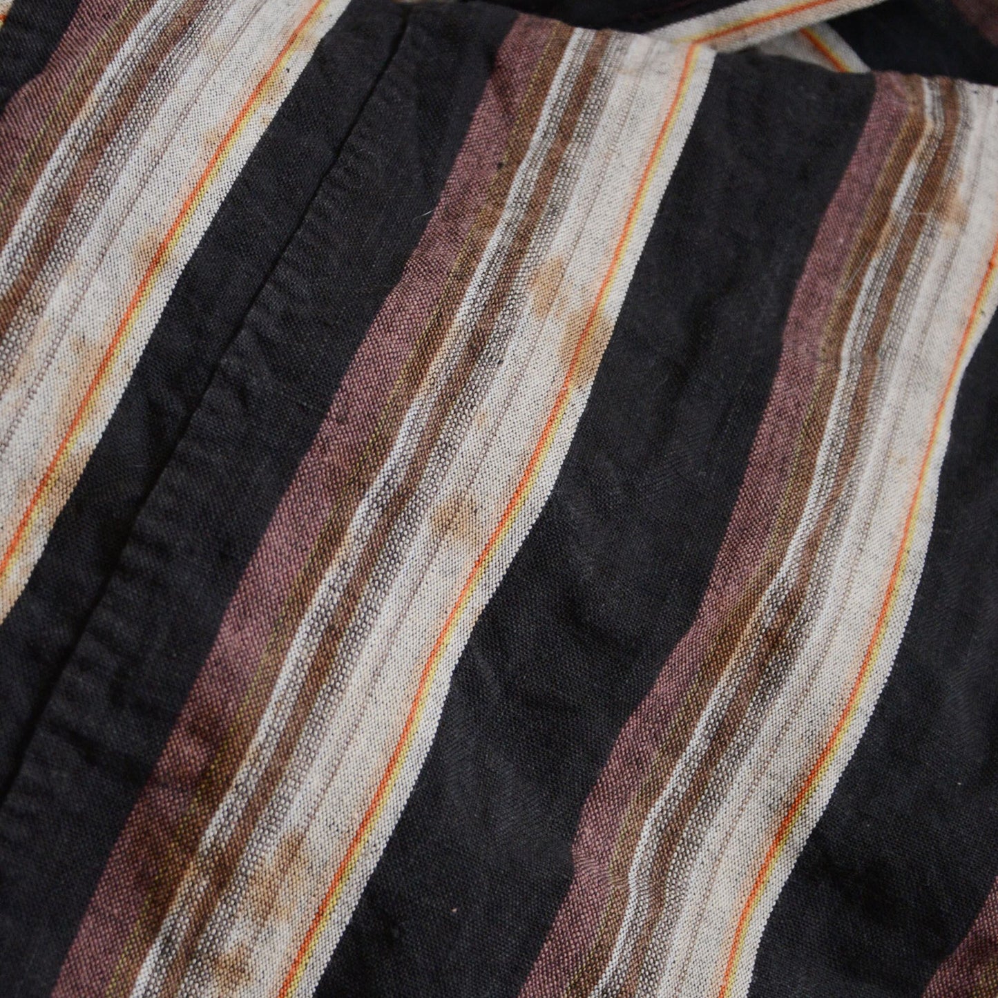 Monpe Pants Noragi Japanese Fabric Vintage Cotton Black Stripe Pattern