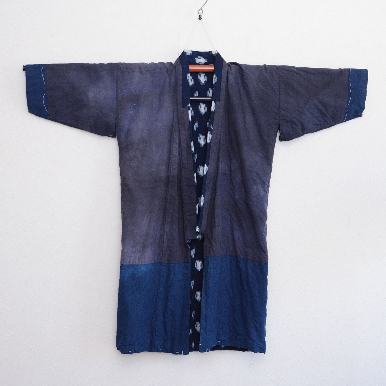 Showa period vintage kimono made of handwoven cotton