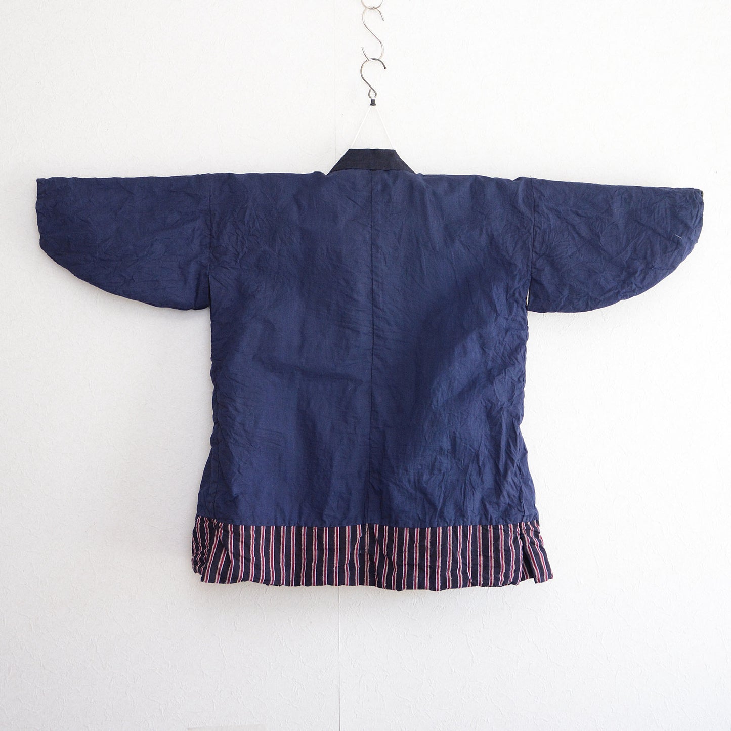 Noragi Cotton Kimono Jacket Vintage Japanese Fabric Stripe Pattern Antique