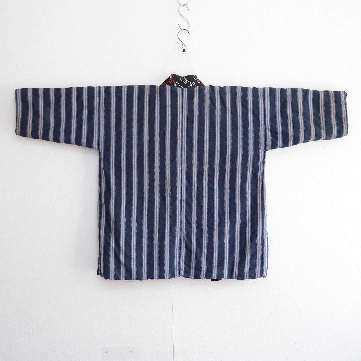 Hanten Jacket Kimono Padded Noragi Style Crazy Pattern Japanese Fabric Vintage