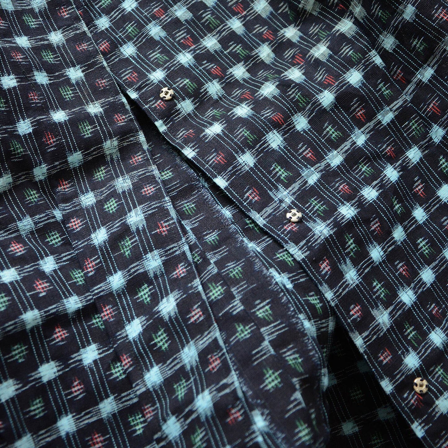 Japanese Fabric Vintage Kasuri Shirt Jacket Cotton Deadstock