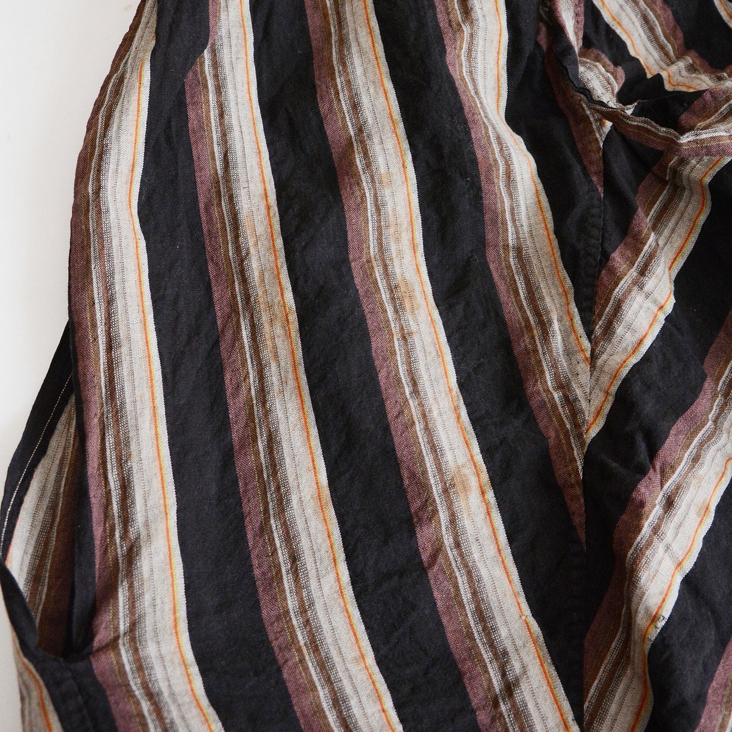 Monpe Pants Noragi Japanese Fabric Vintage Cotton Black Stripe Pattern