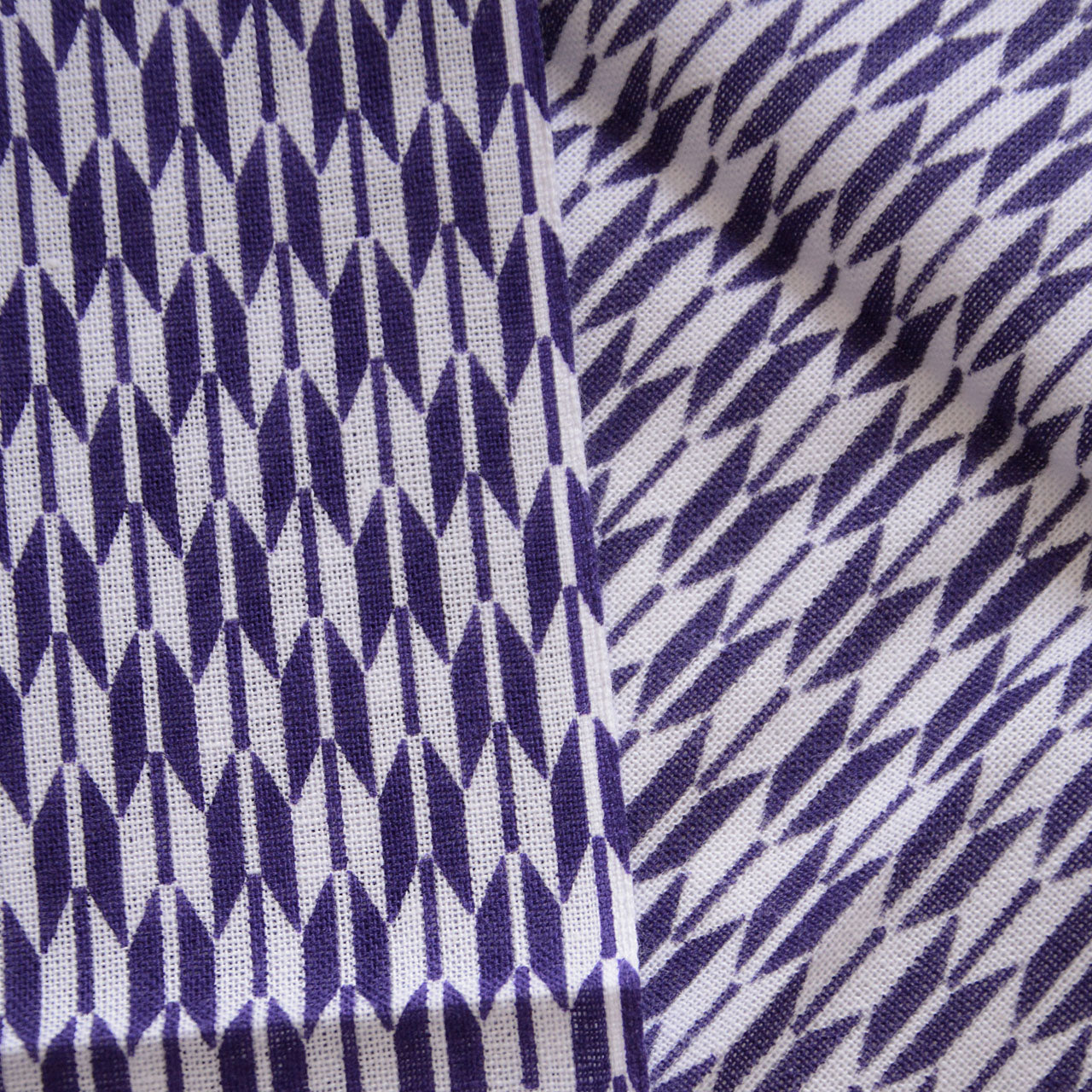Tenugui with Yabane pattern used as a kitchen hand towel