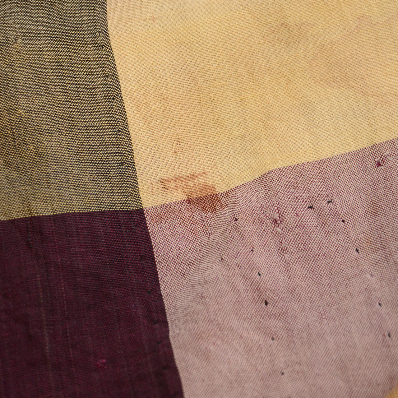 Traditional Japanese futon cover repurposed as boro textile art
