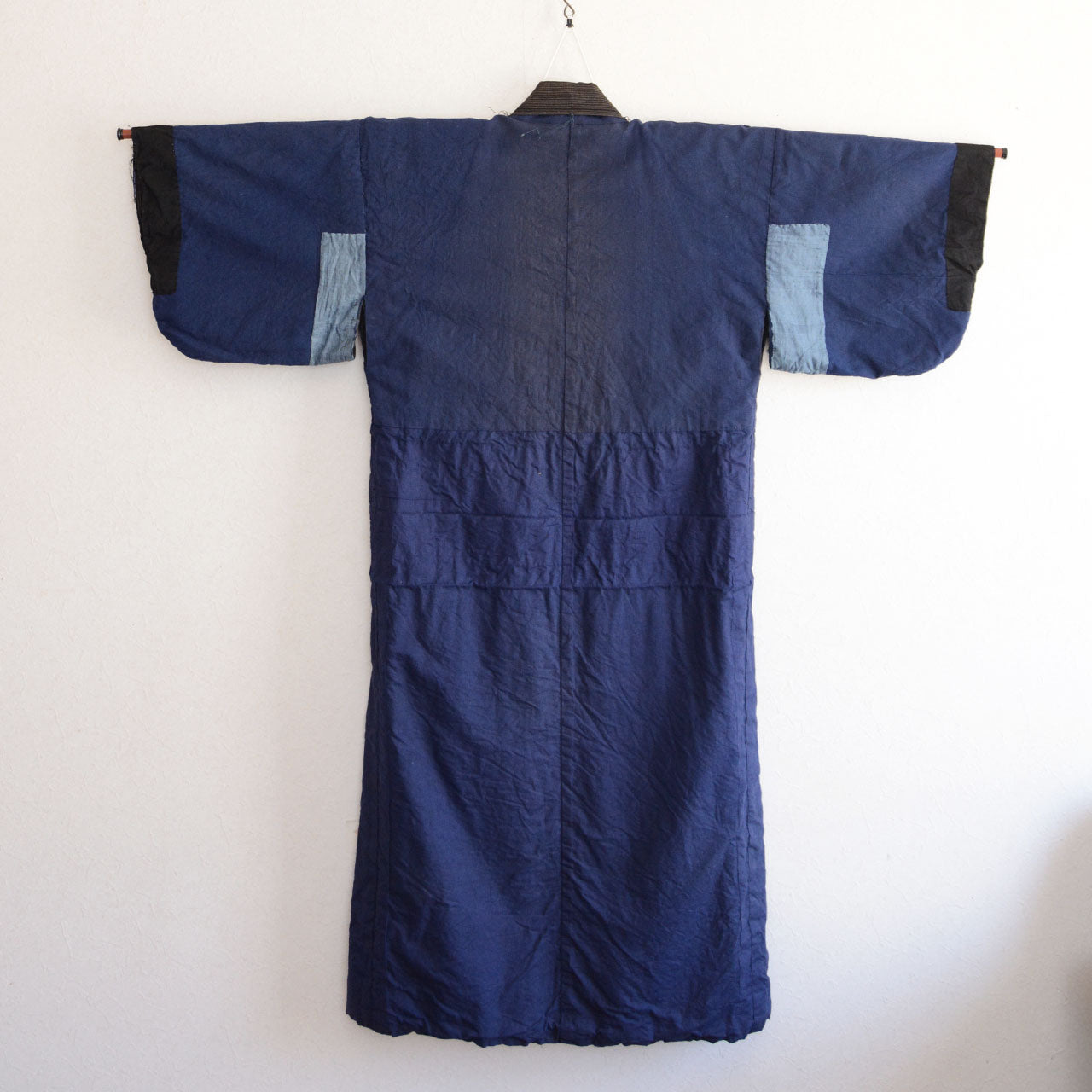 Indigo-Blue Kimono Robe with Classic Japanese Design