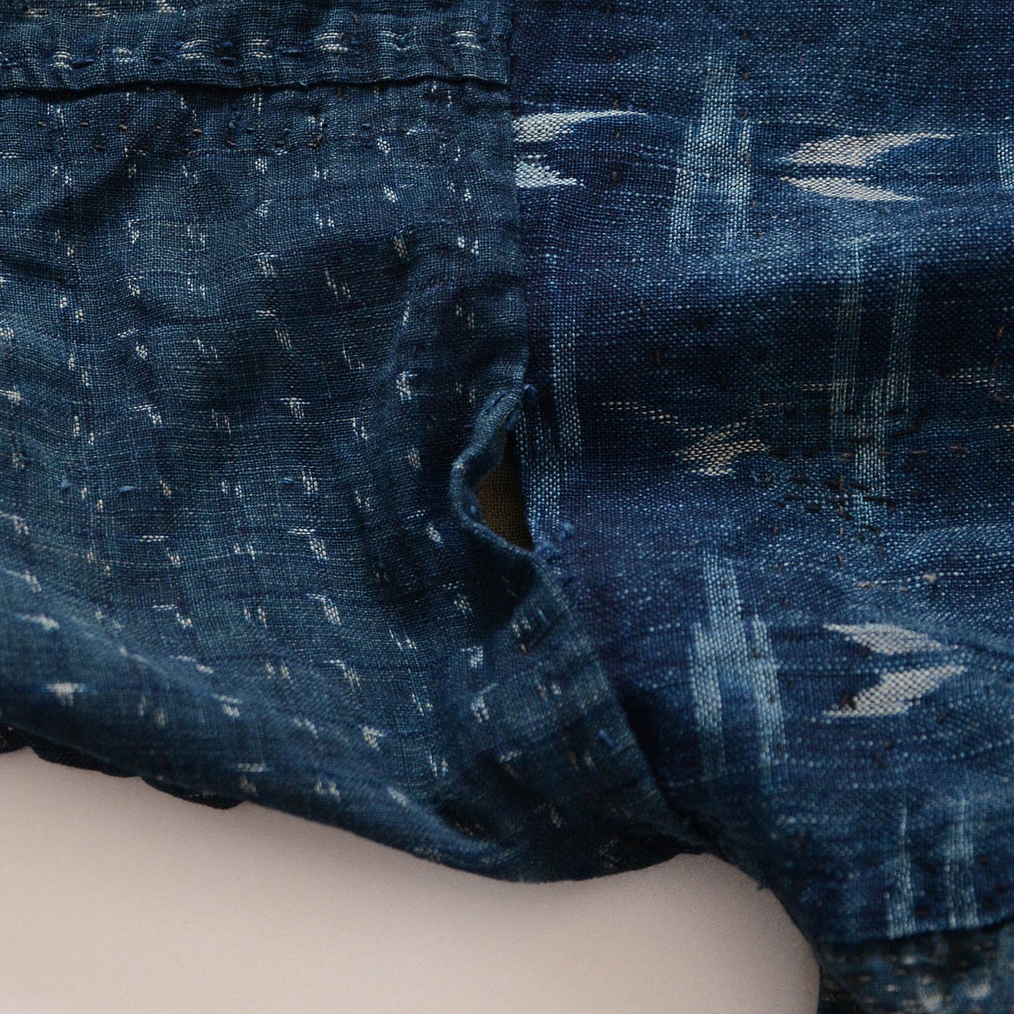 Boro Noragi Jacket Indigo Japanese Fabric Vintage Kimono Cotton Crazy Pattern Kasuri Shibori Dye