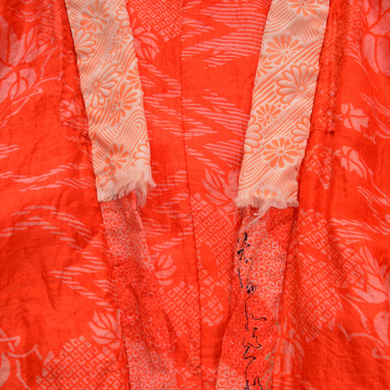 Traditional Japanese inner kimono with crazy patchwork