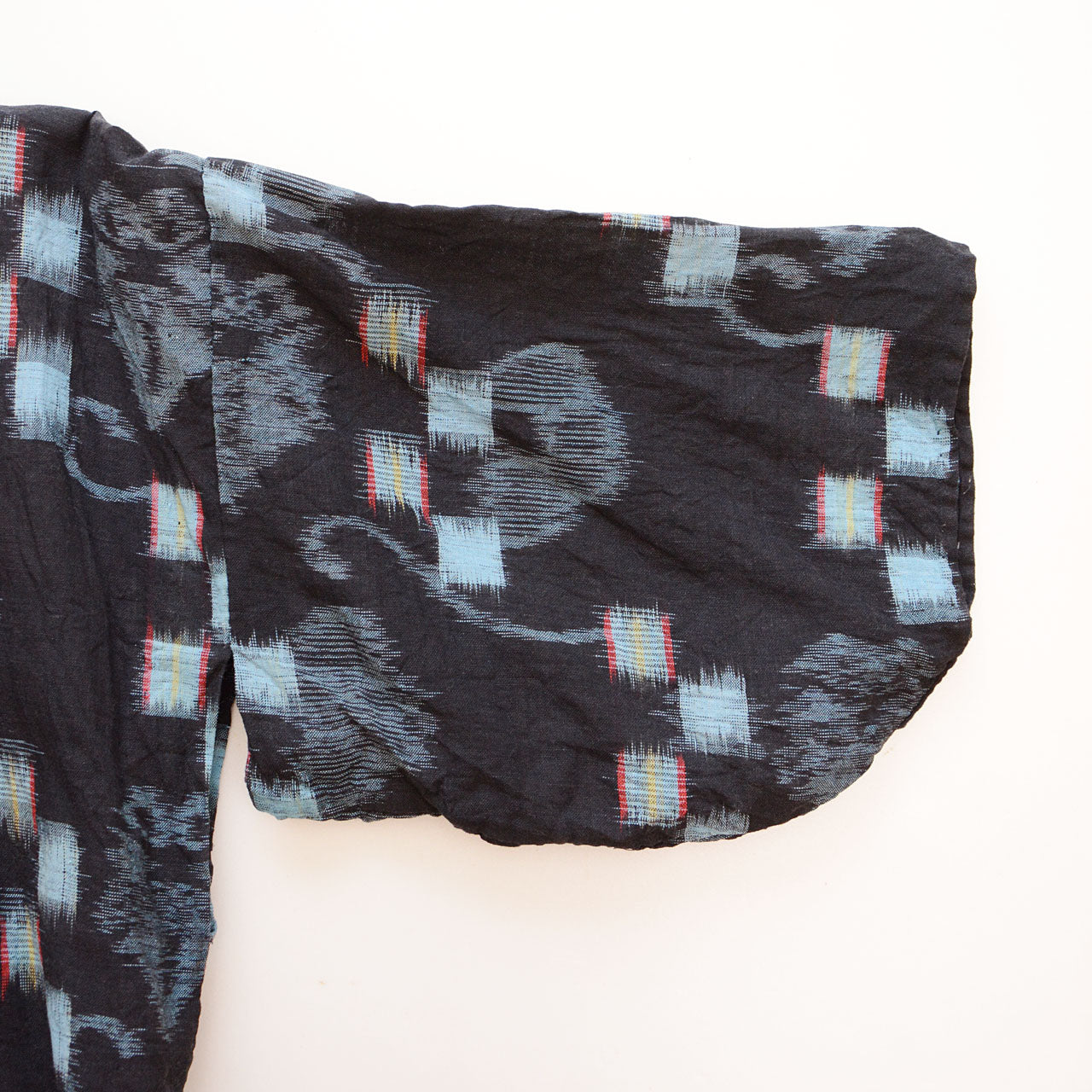 Japanese heritage workwear jacket with classic kasuri weave