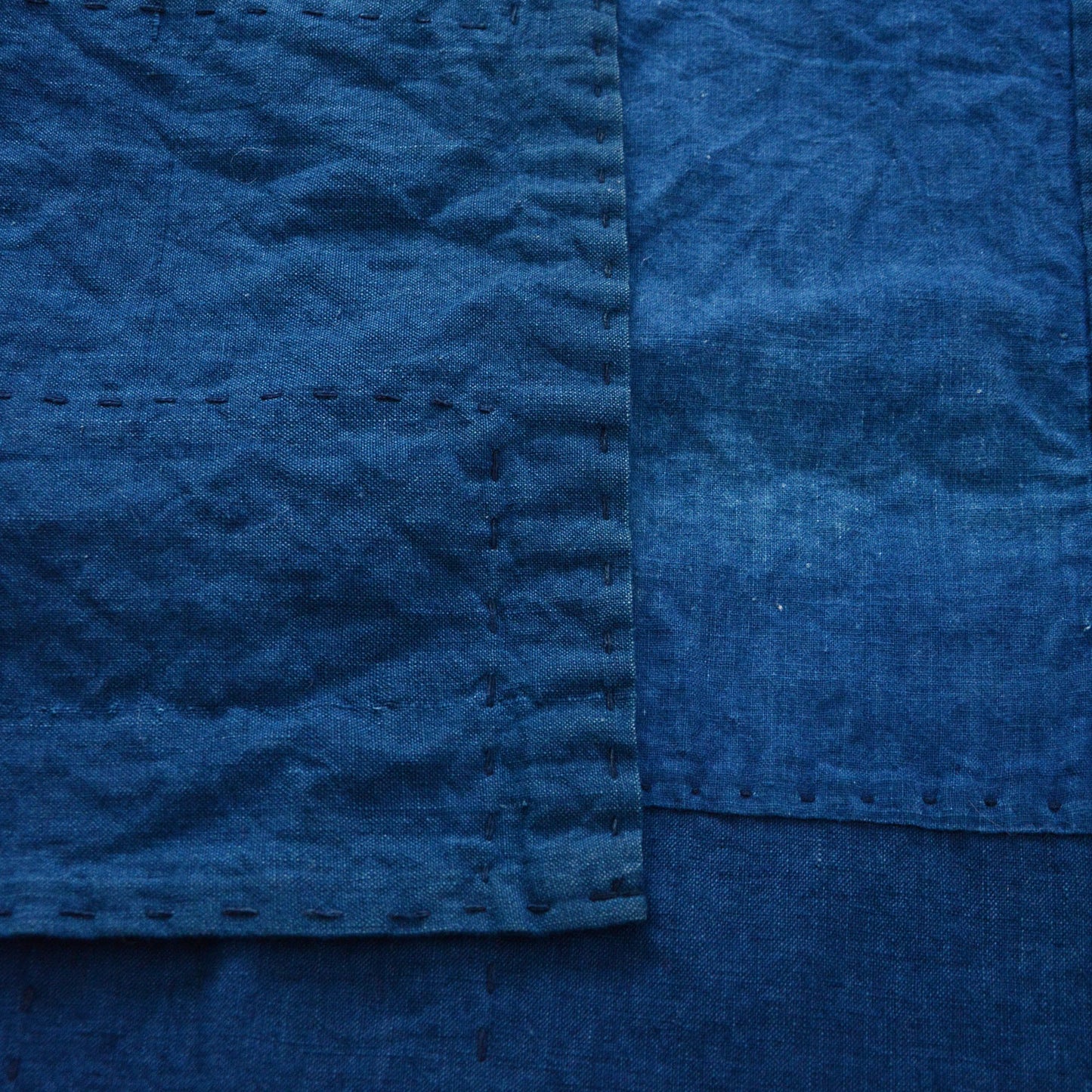 Large Japanese indigo cotton textile suitable as a shawl or home décor