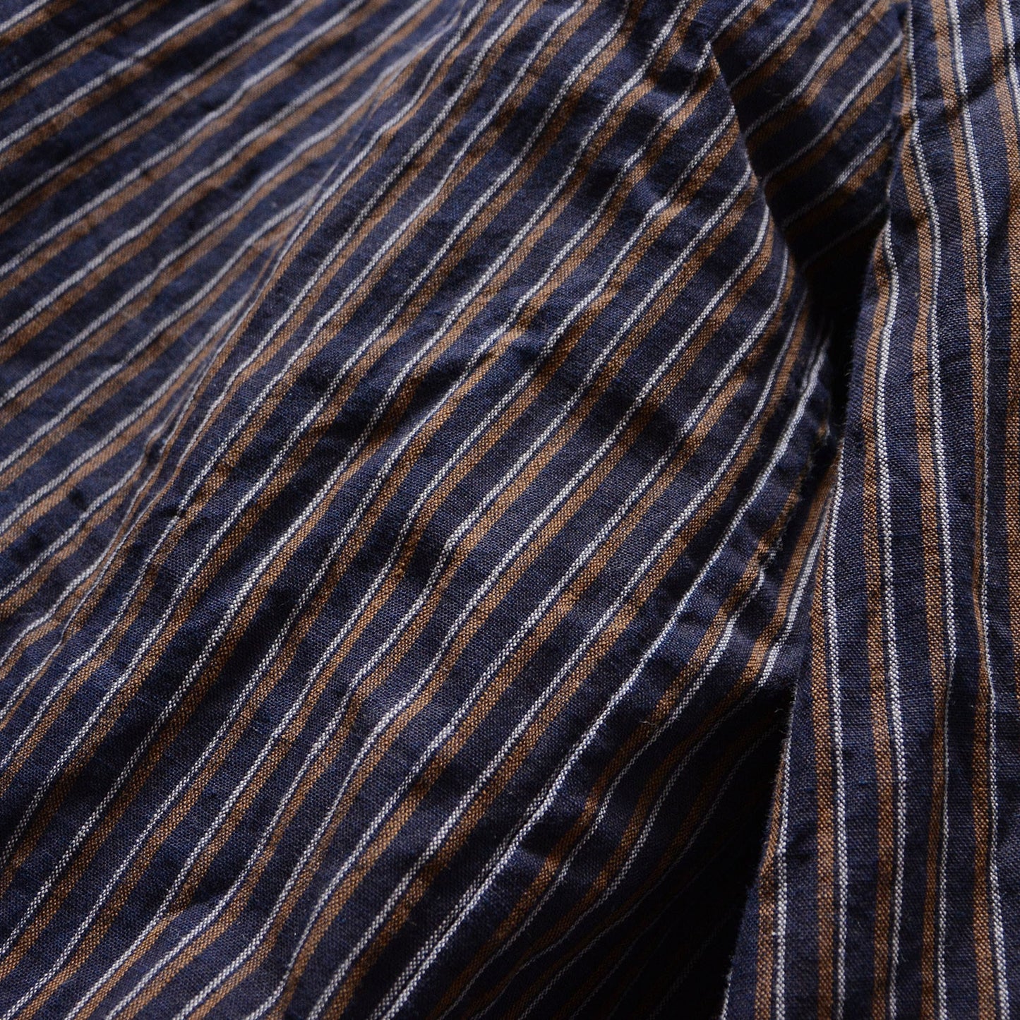 Noragi Jacket Indigo Collar Kimono Japanese Fabric Cotton Vintage Faded Stripe Pattern