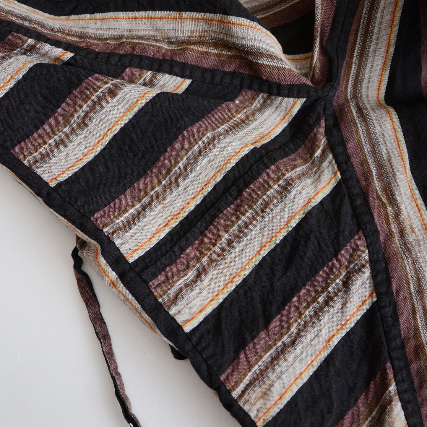 Monpe Pants Noragi Japanese Fabric Vintage Cotton Black Stripe Pattern