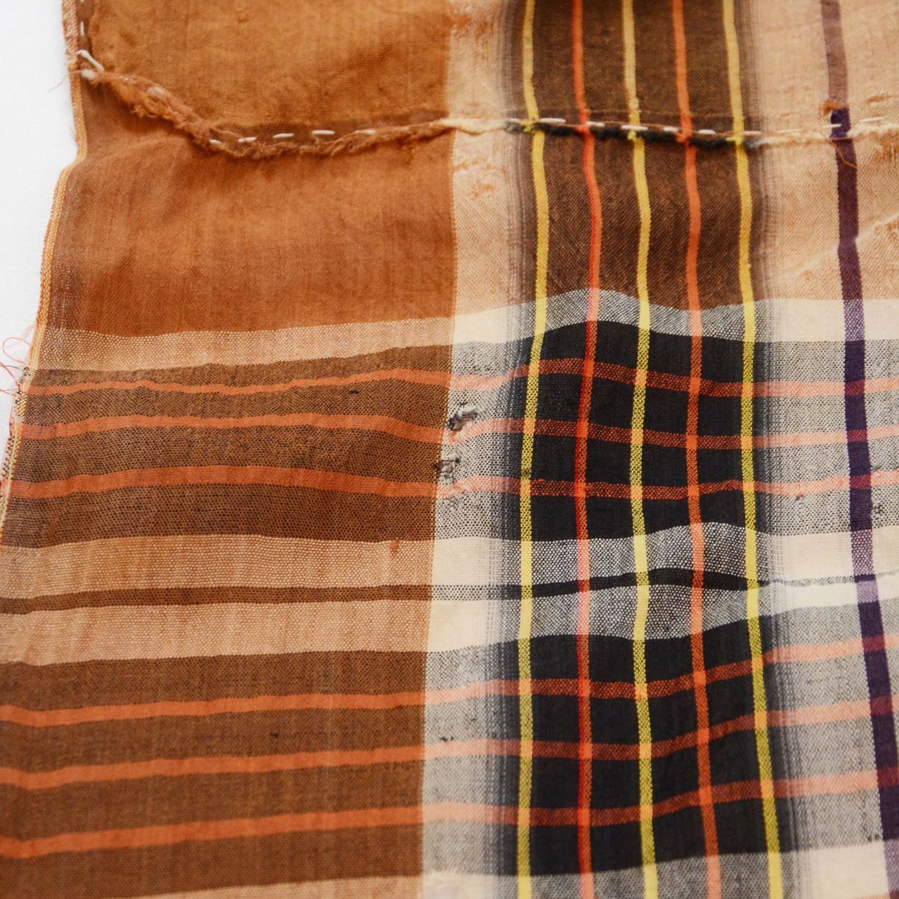 Hand-stitched boro patchwork textile with traditional Japanese aesthetics