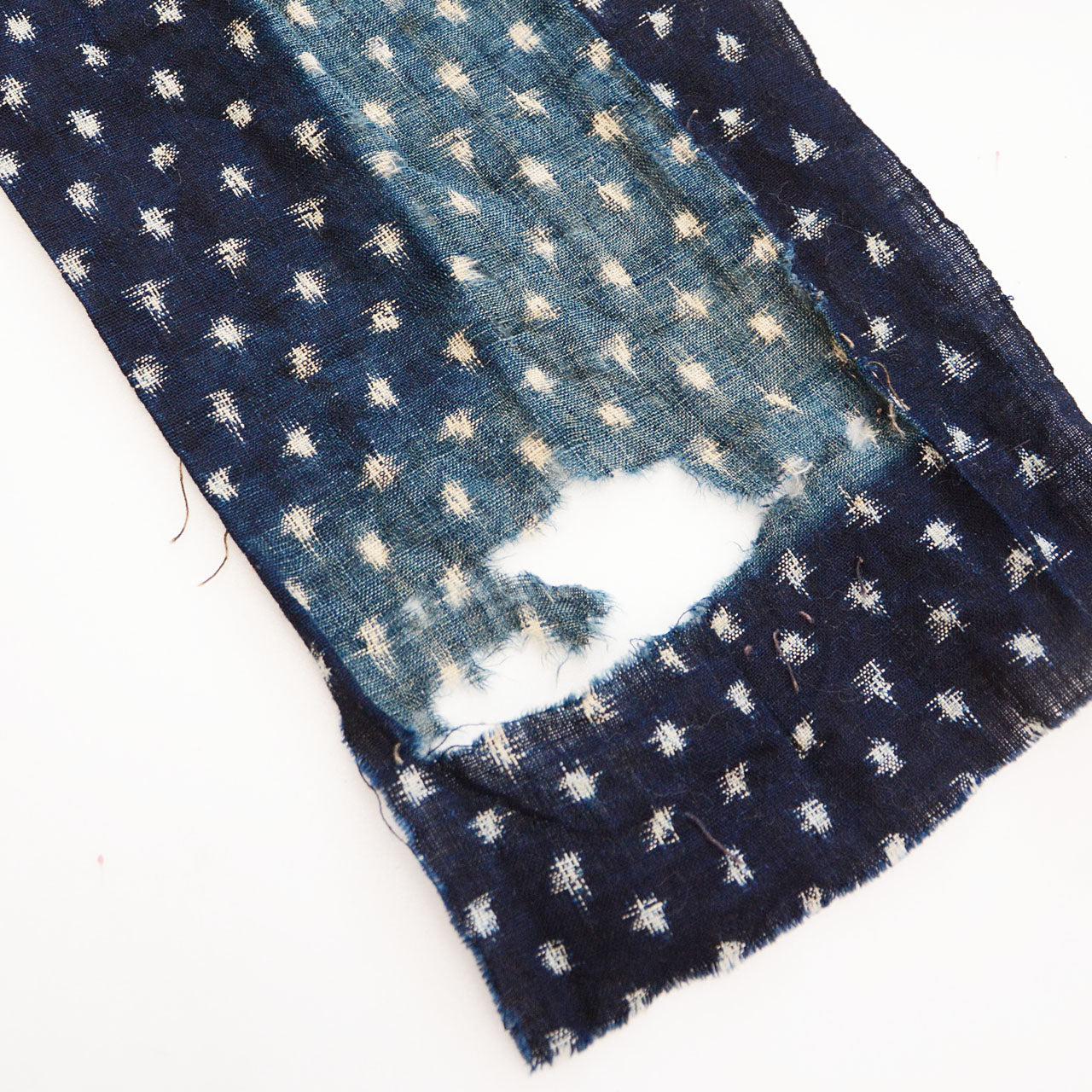 Crafting and quilting fabric scraps from traditional Japanese indigo-dyed cotton textiles
