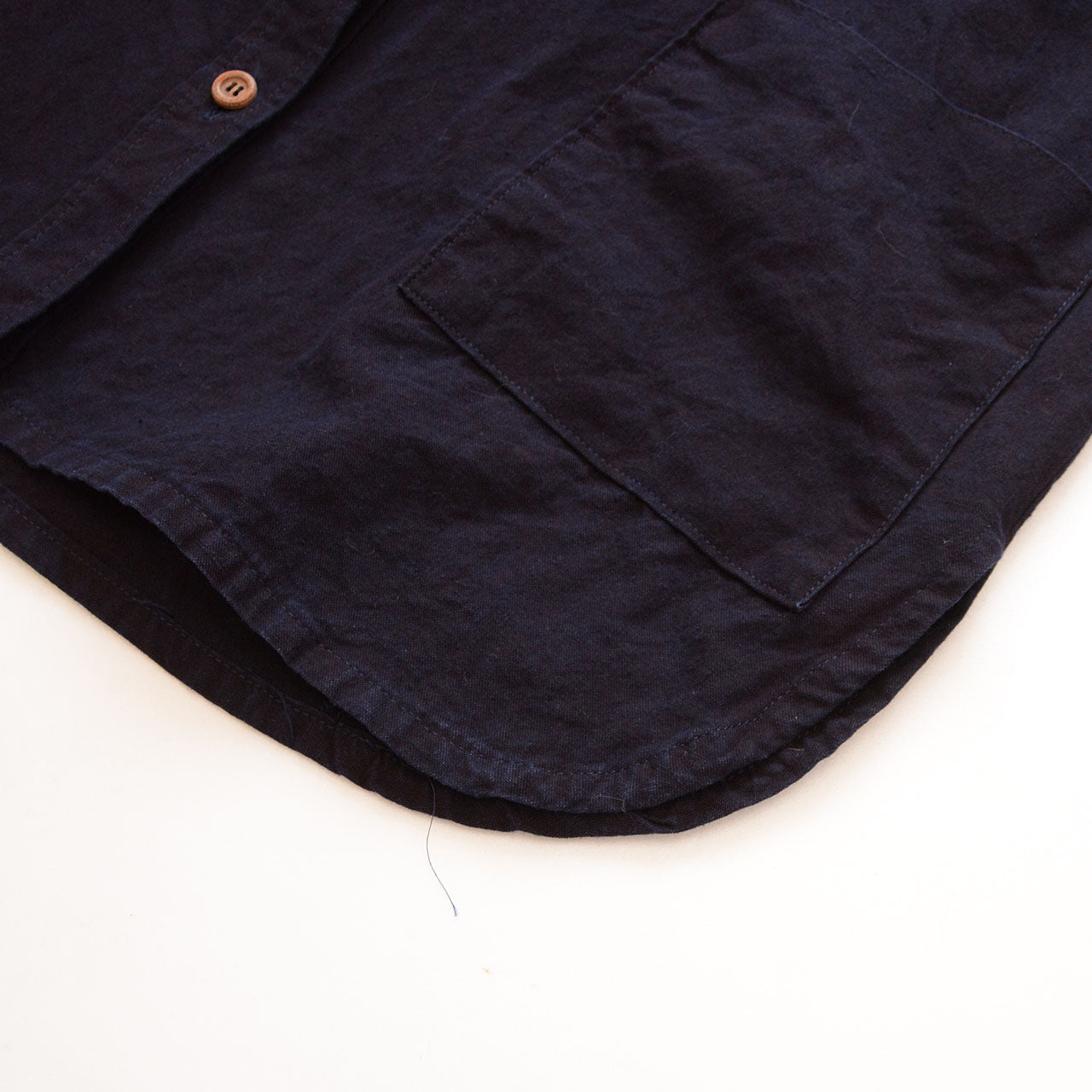 Japanese handmade-style shirt jacket with soft indigo-dyed cotton fabric