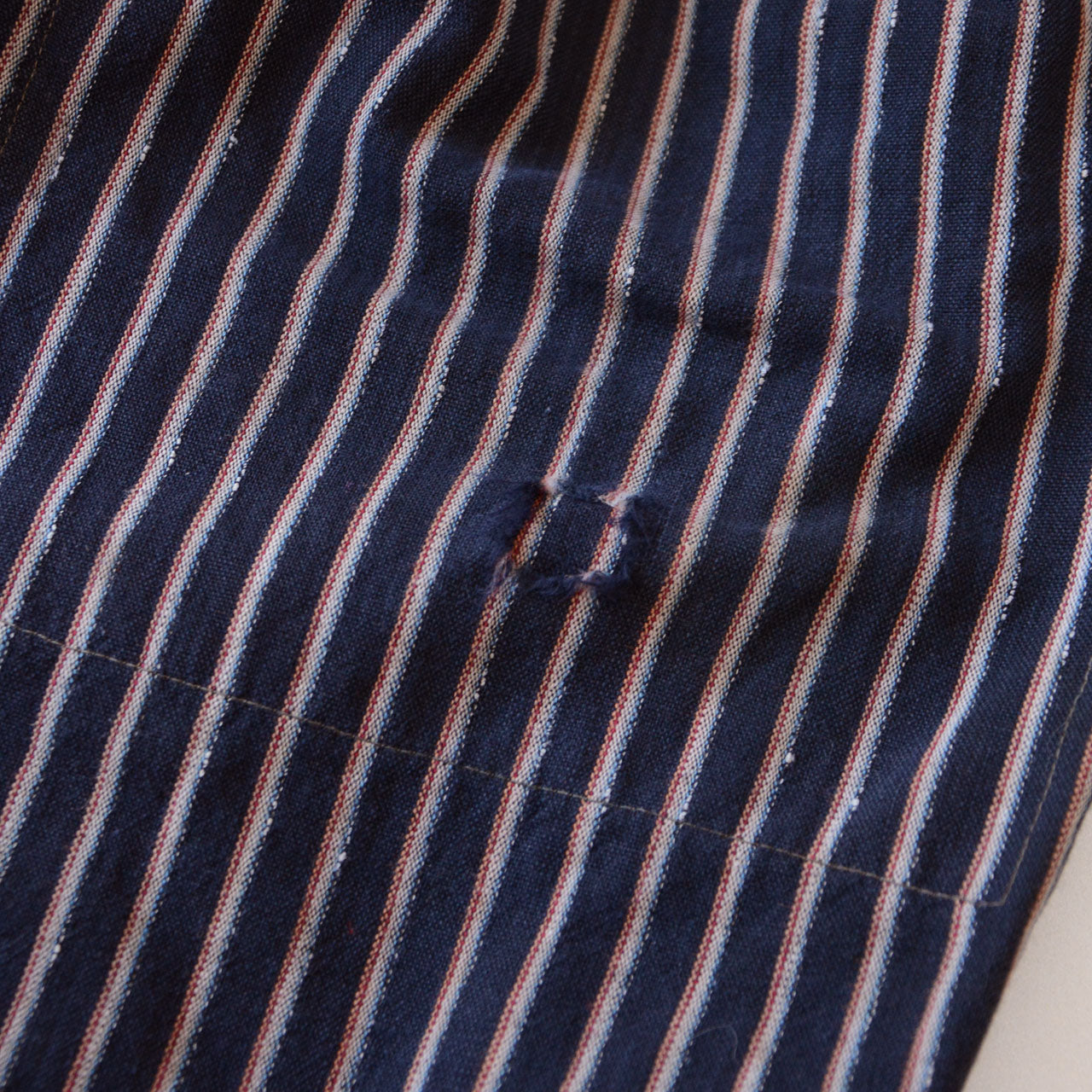 Timeless and wearable vintage Japanese workwear, featuring well-worn fabric and subtle repairs
