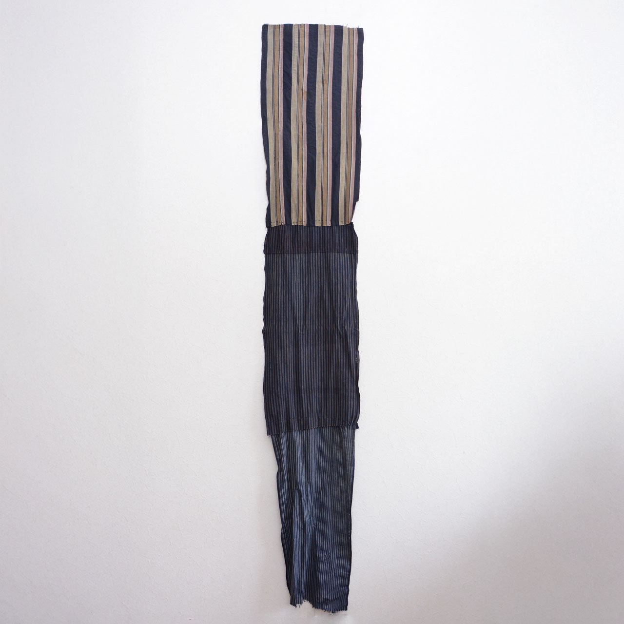 Boro fabric art piece used as wall hanging or textile