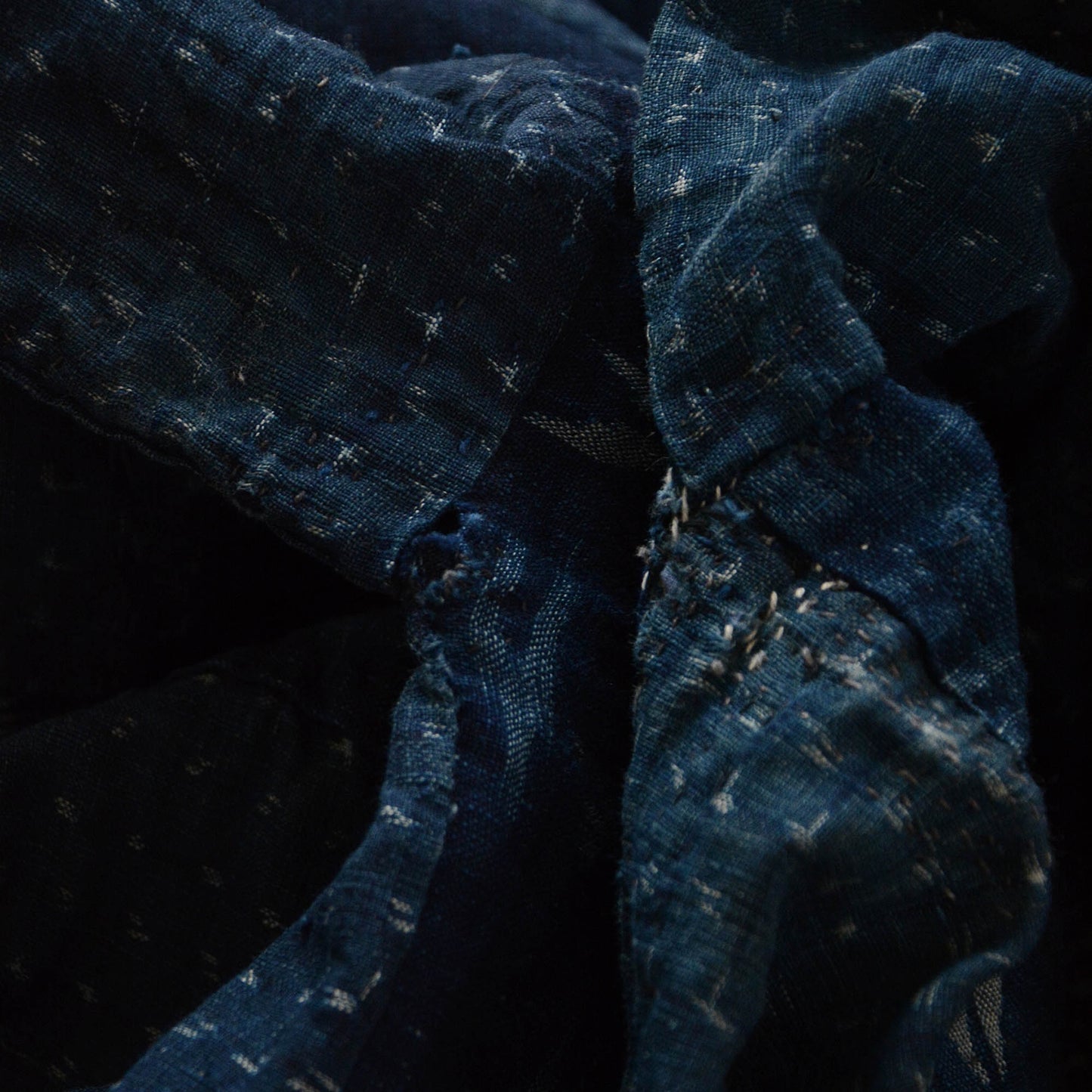 Boro Noragi Jacket Indigo Japanese Fabric Vintage Kimono Cotton Crazy Pattern Kasuri Shibori Dye
