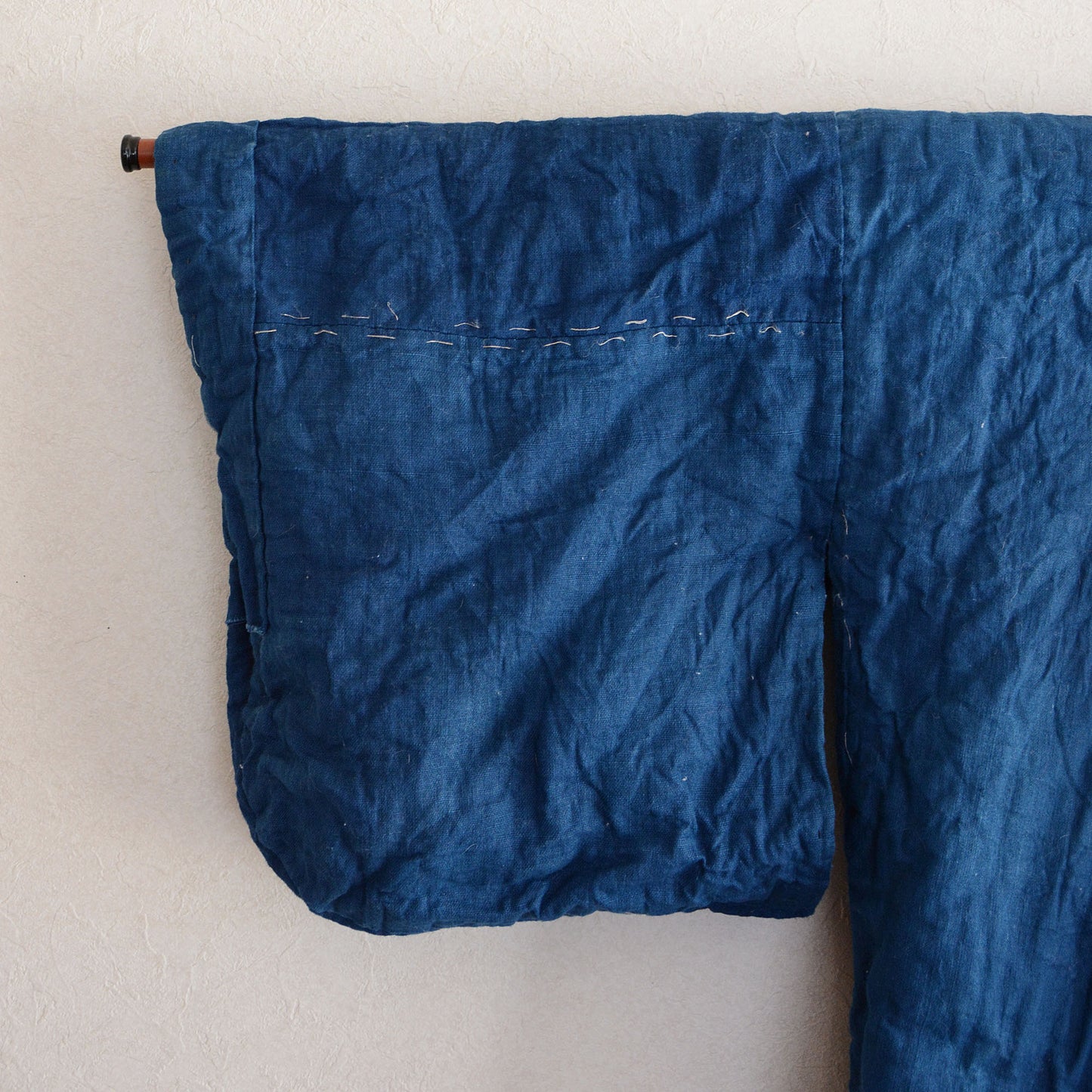 Warm and comfortable vintage hanten padded robe in Japanese indigo cotton fabric